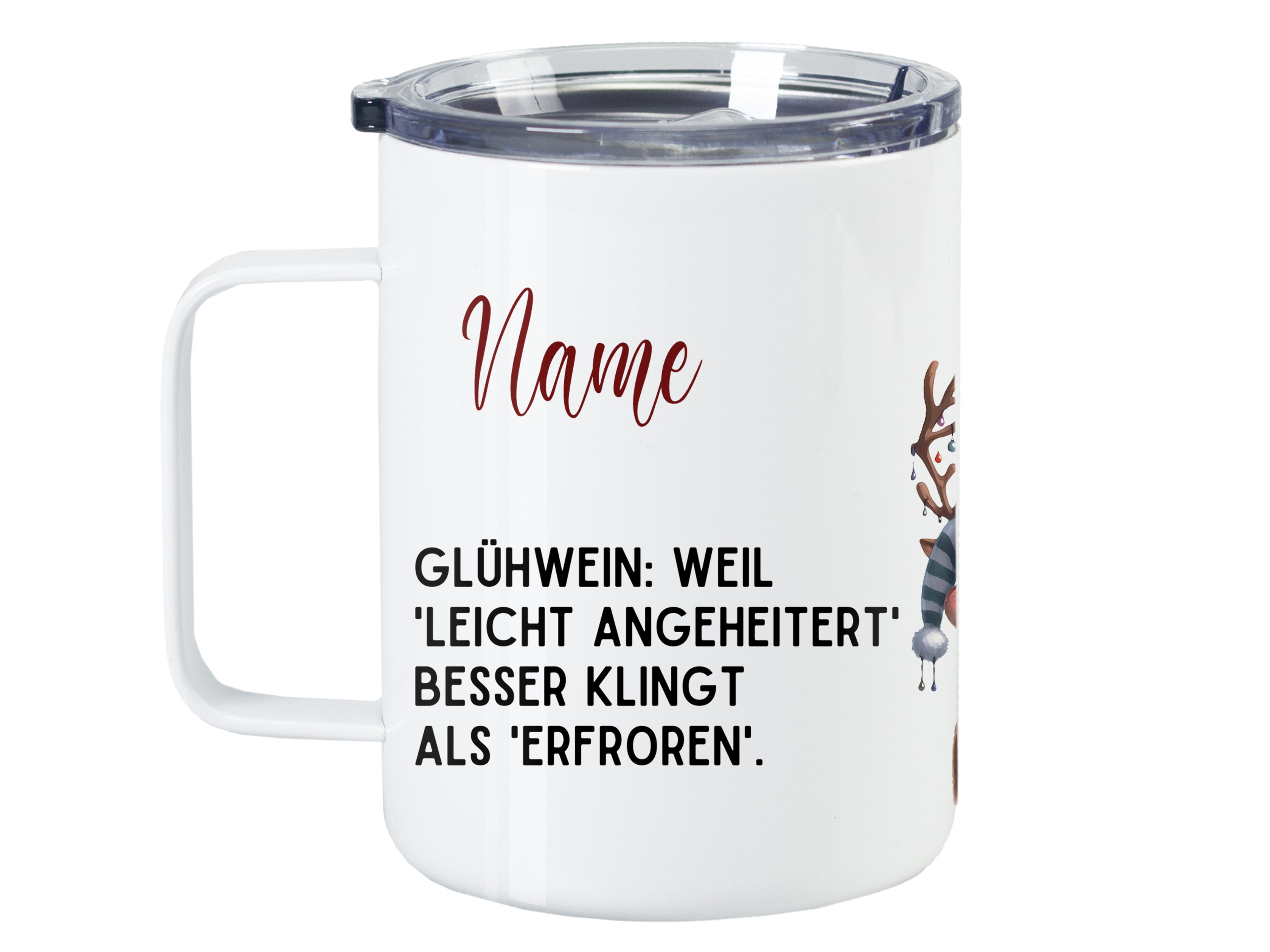 Wanderbecher mit Glühwein-Spruch - Für frohe Winterabende