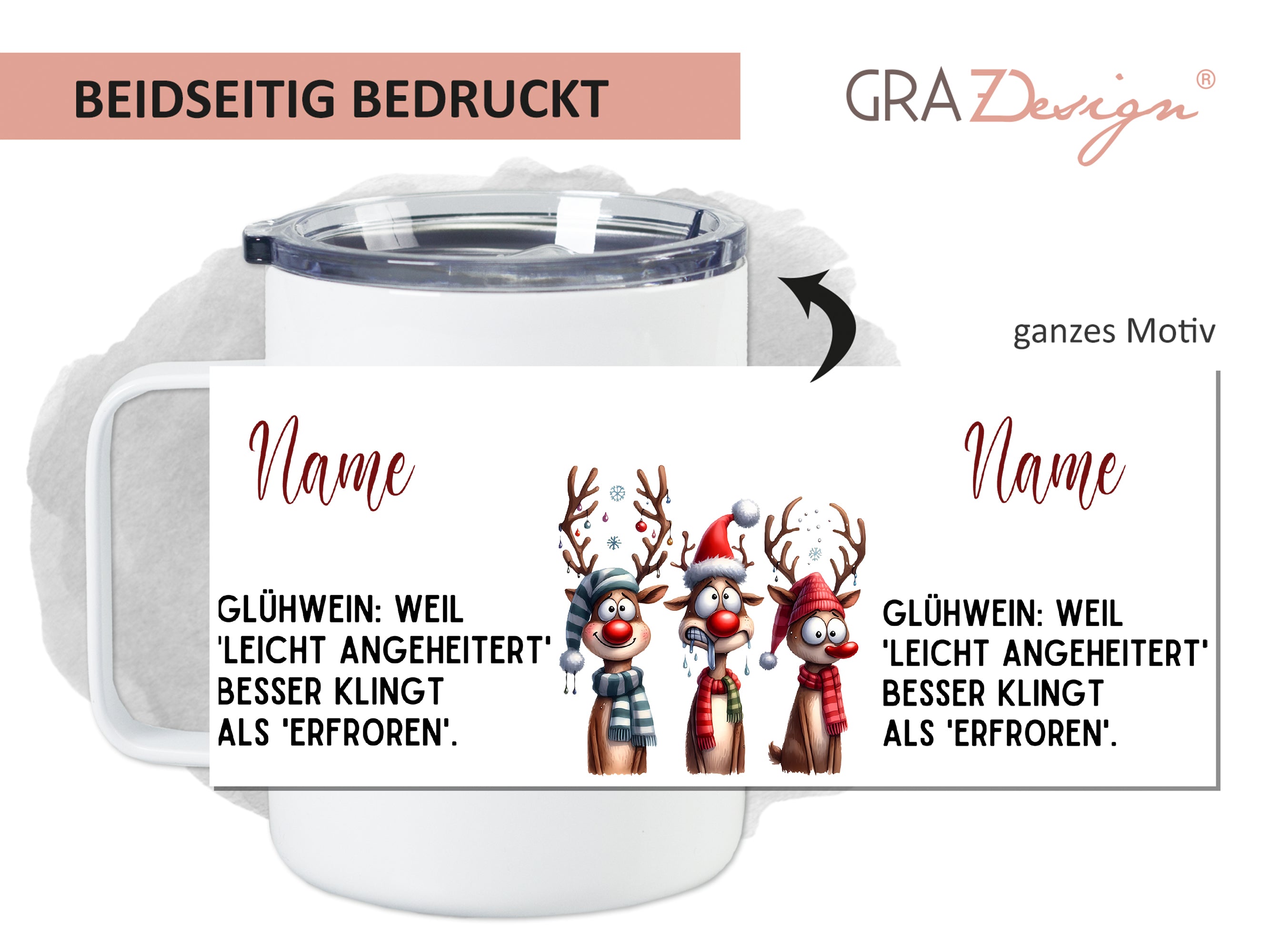 Wanderbecher mit Glühwein-Spruch - Für frohe Winterabende