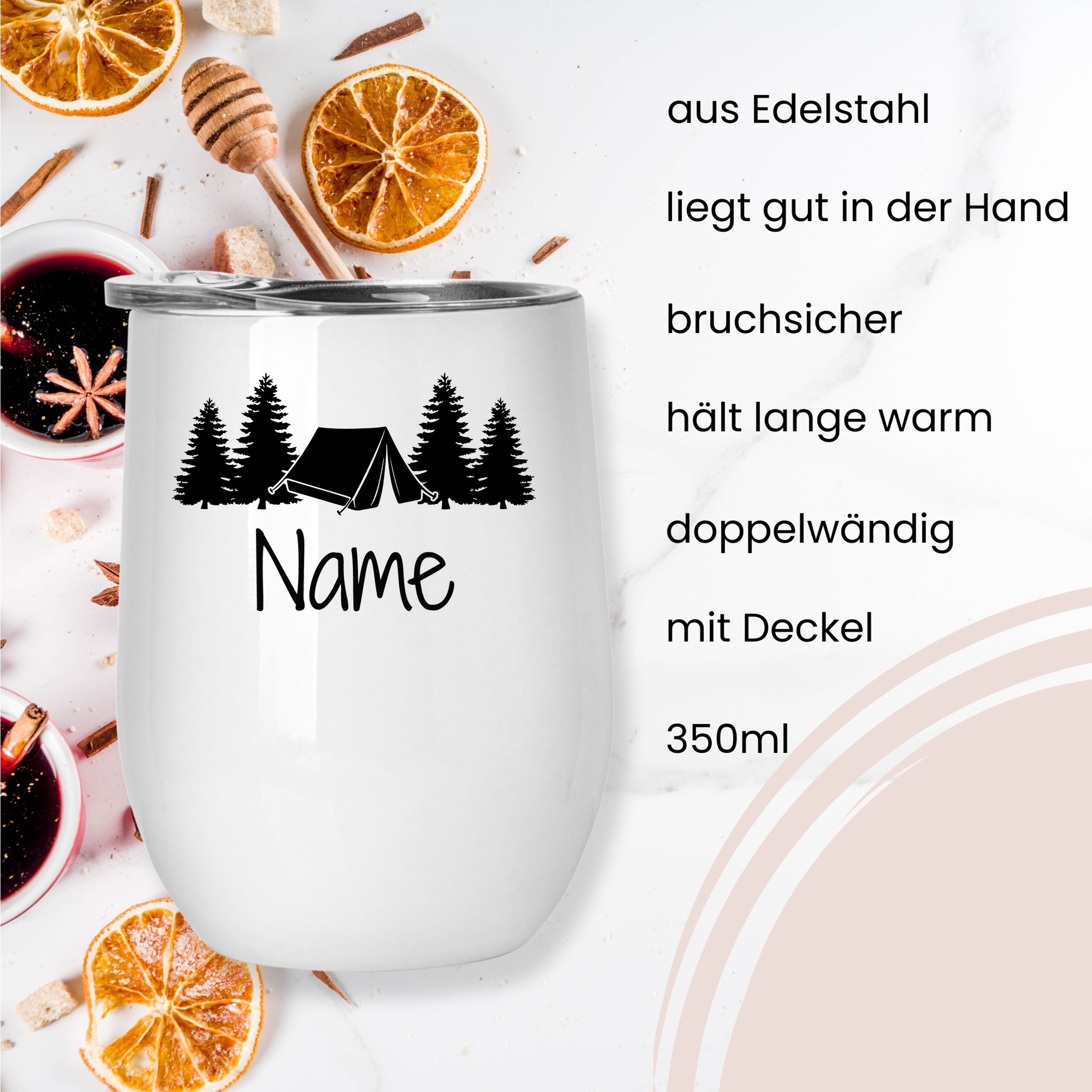 Weinbecher Set mit Camping-Motiv - Für unvergessliche Abende