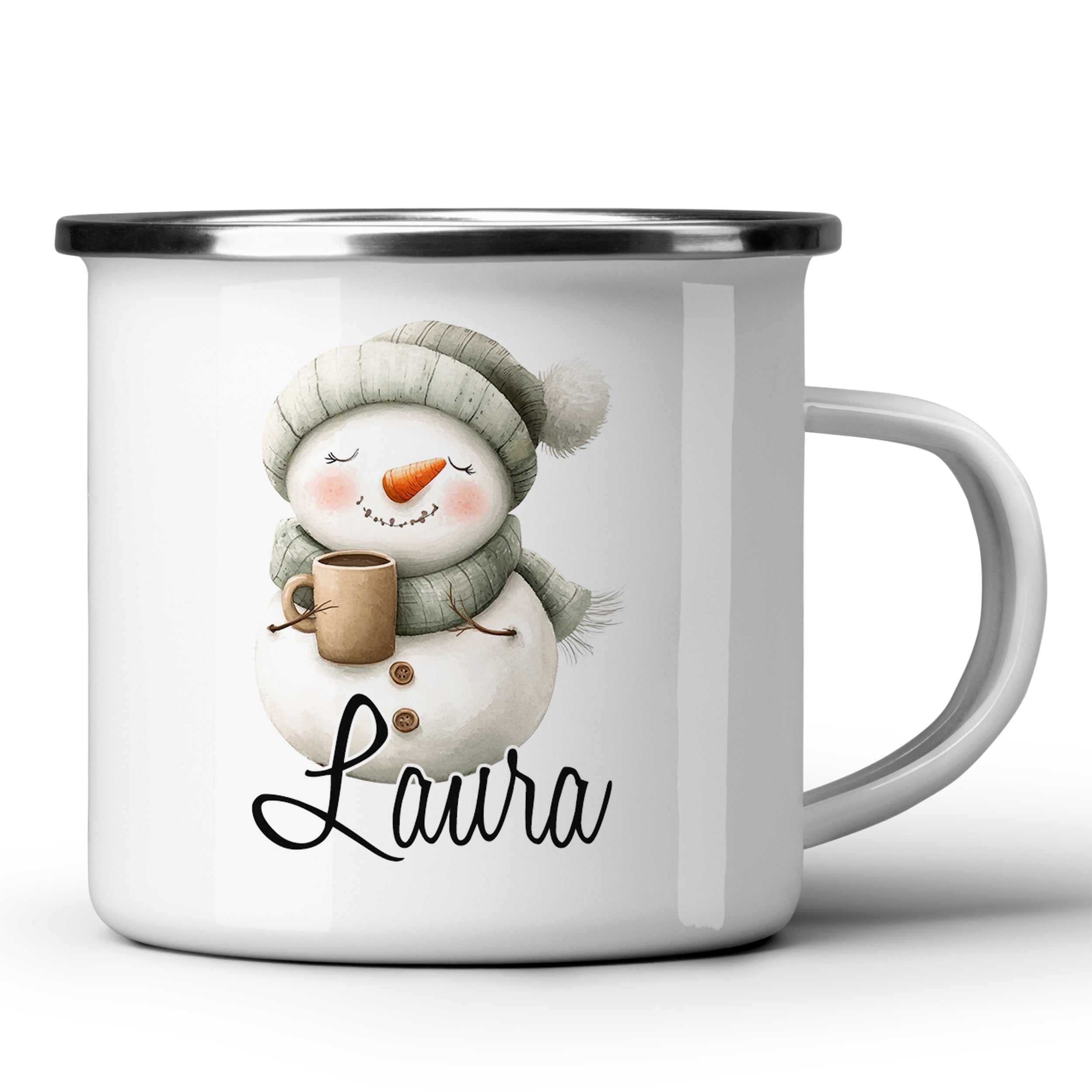 Emaille Becher Schneemann