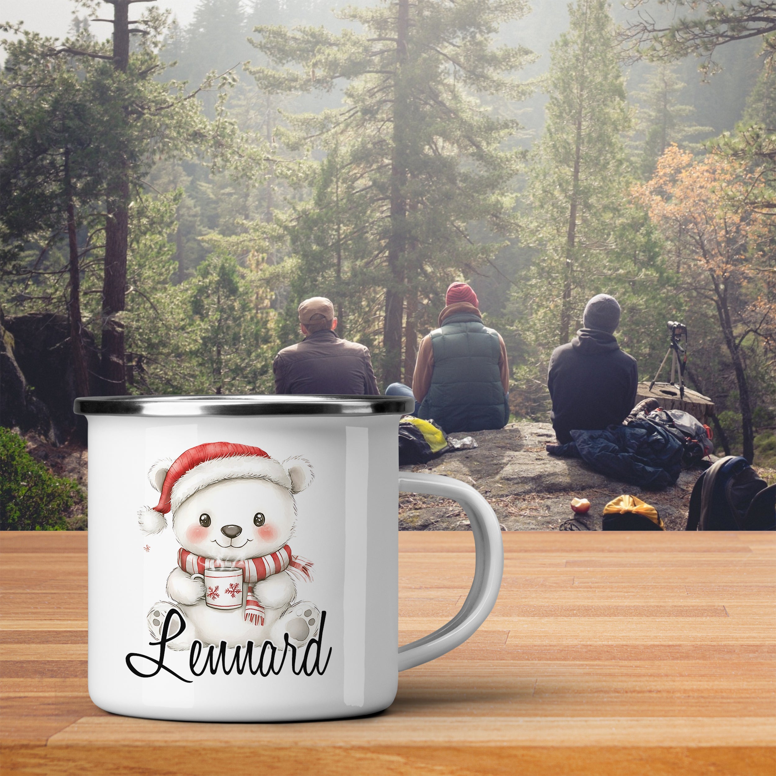 Emaille Becher Bärchen