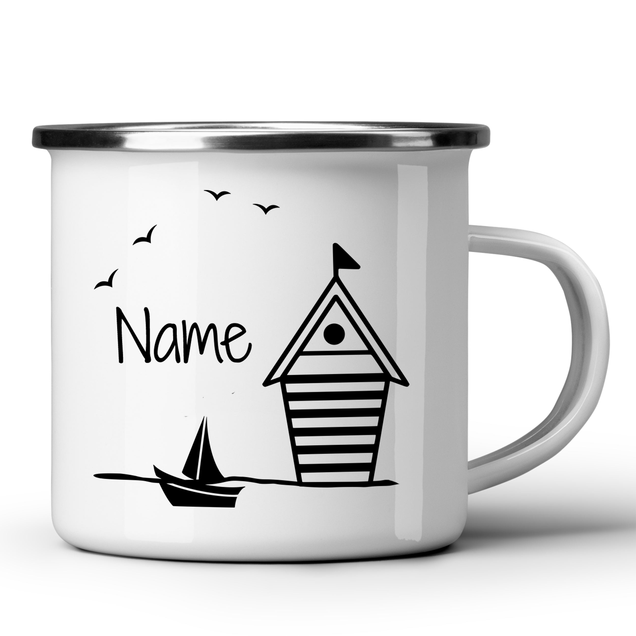 Emaille Becher Strandhaus