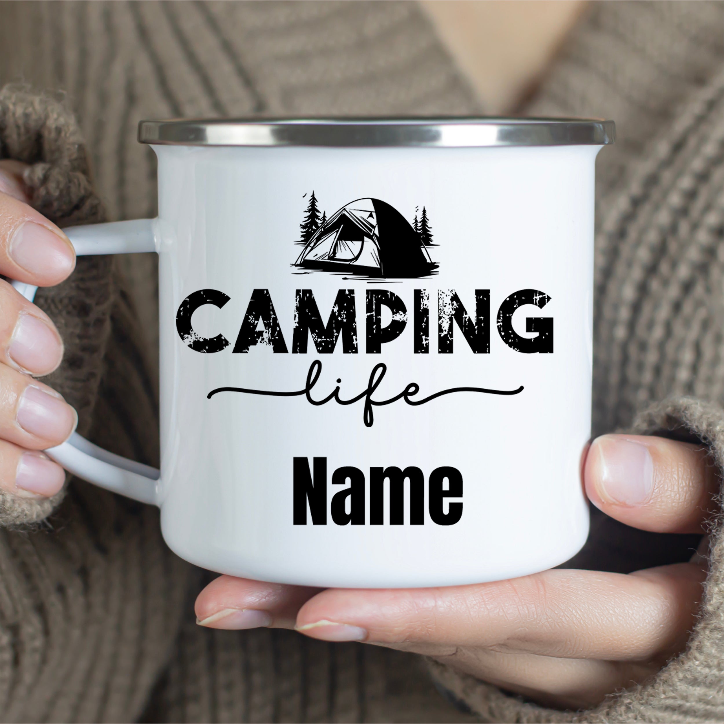 Emaille Becher Camping Life