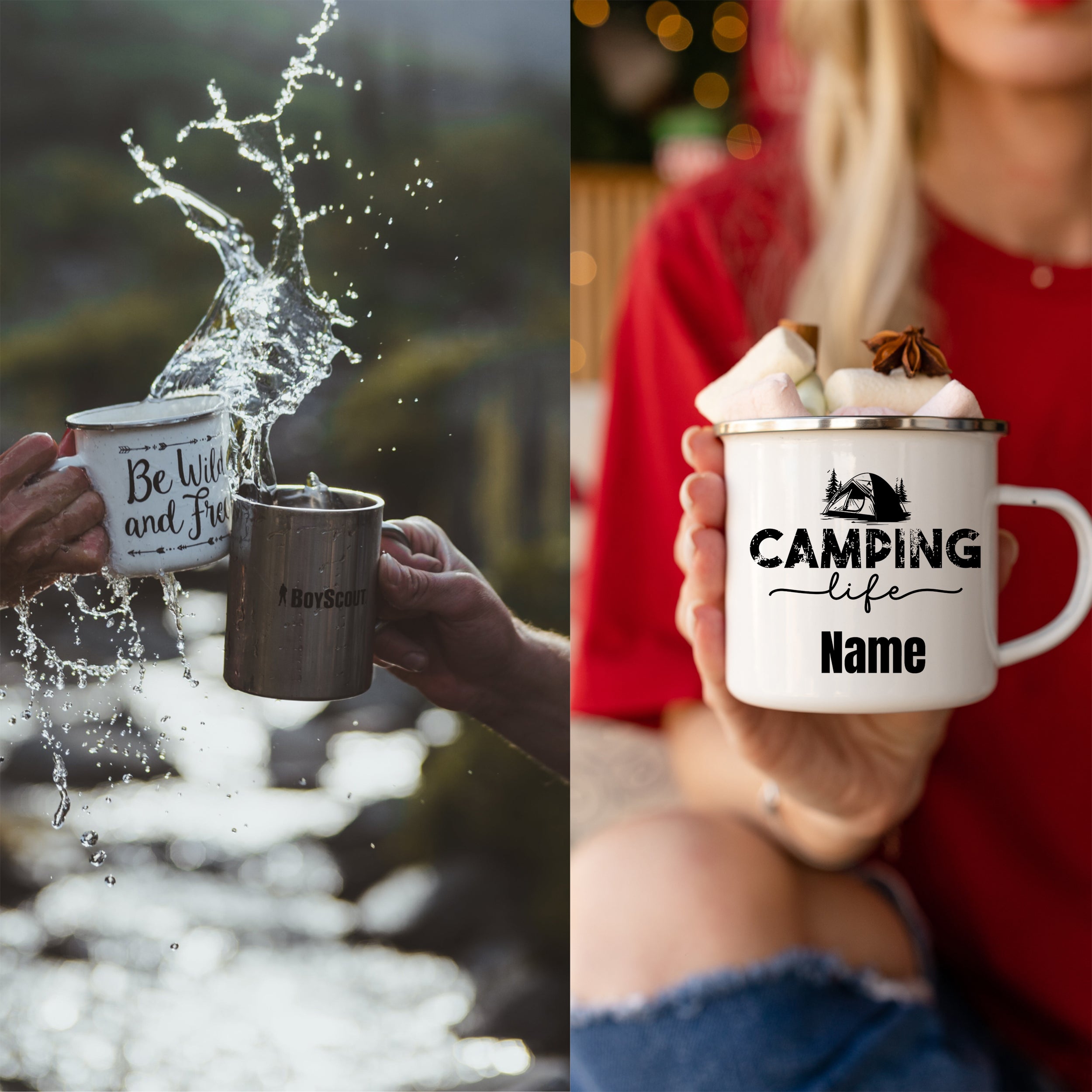 Emaille Becher Camping Life