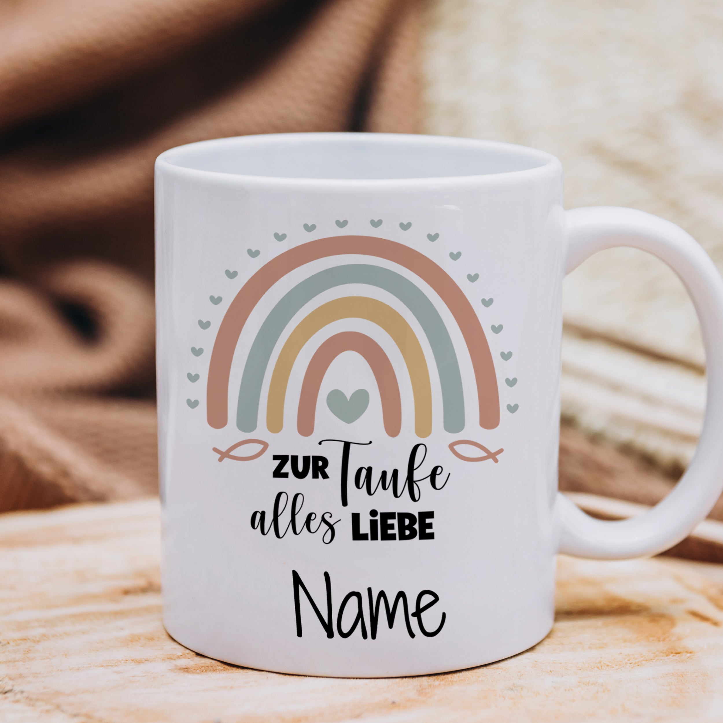 Tasse Regenbogen - Zur Taufe alles Liebe