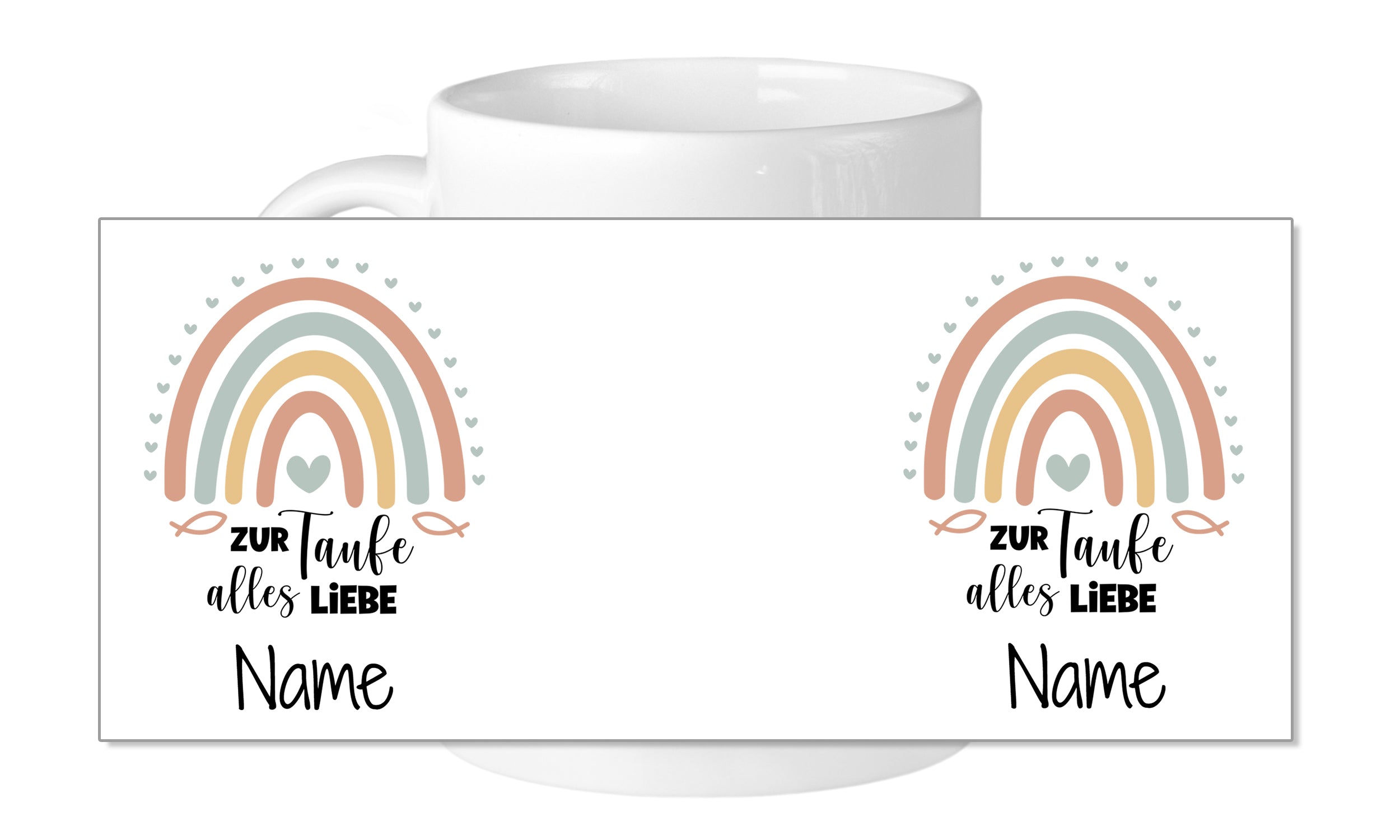 Tasse Regenbogen - Zur Taufe alles Liebe