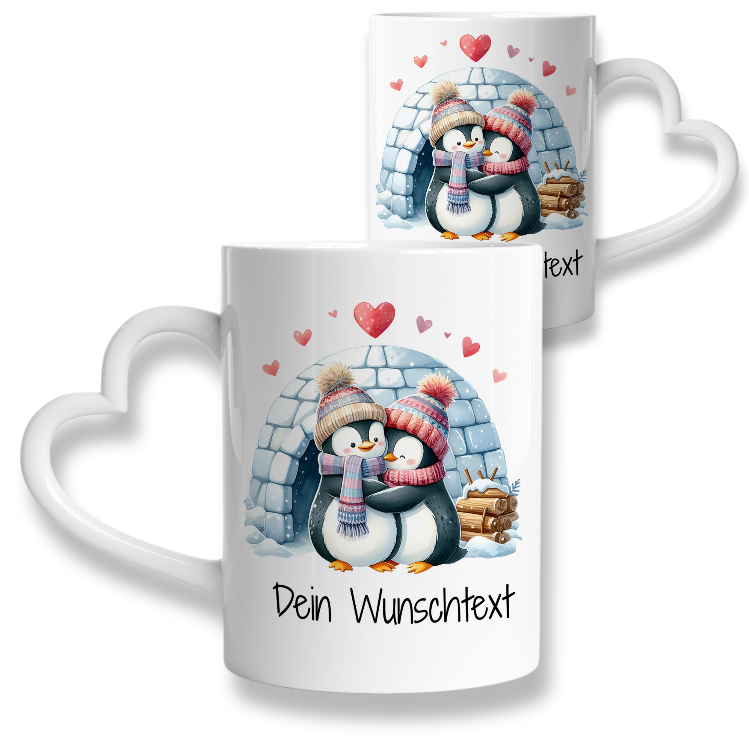 Zwei Tassen Set mit Pinguinen
