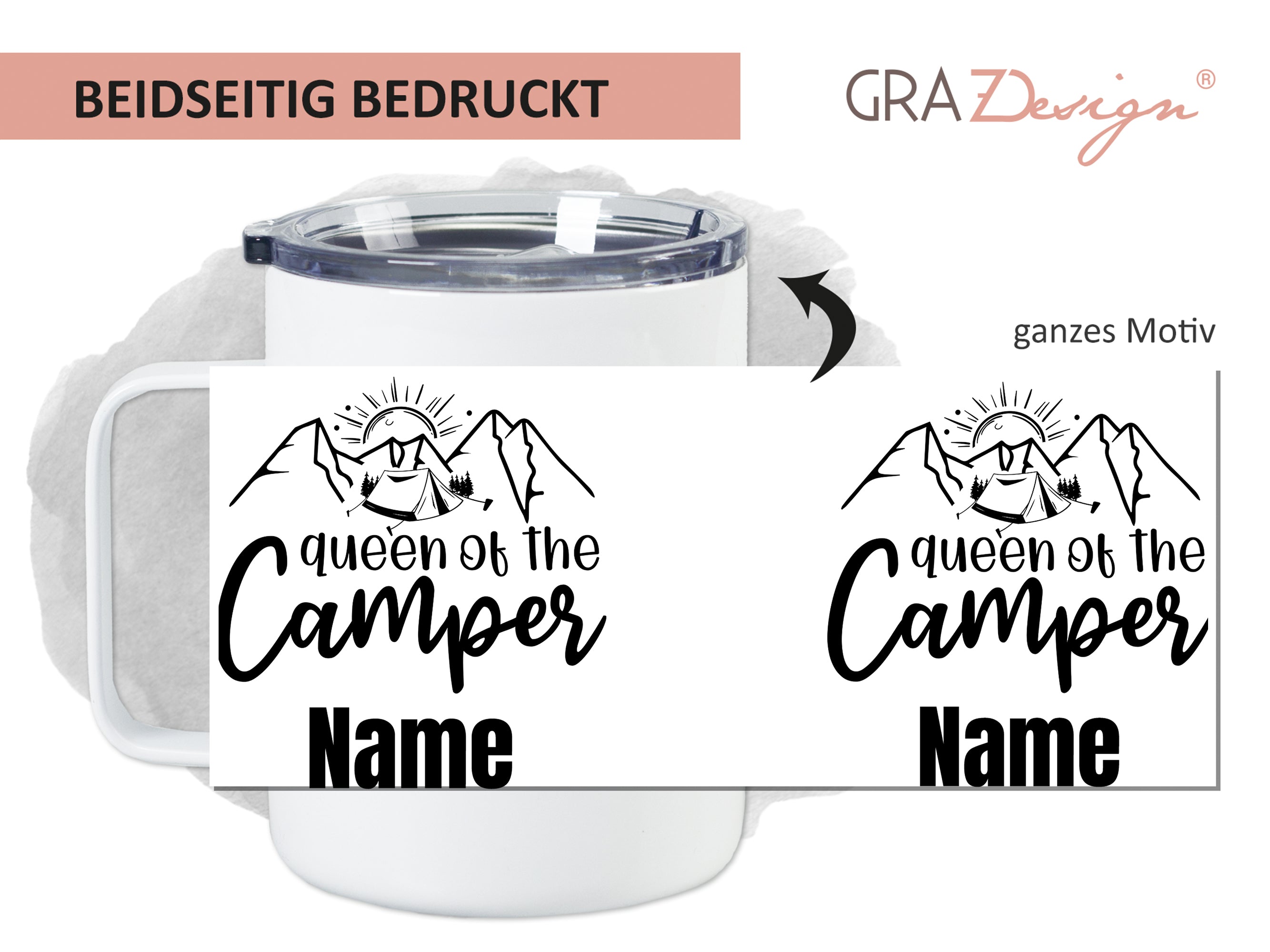 Wanderbecher Queen of the Camper - Für Abenteuerlustige