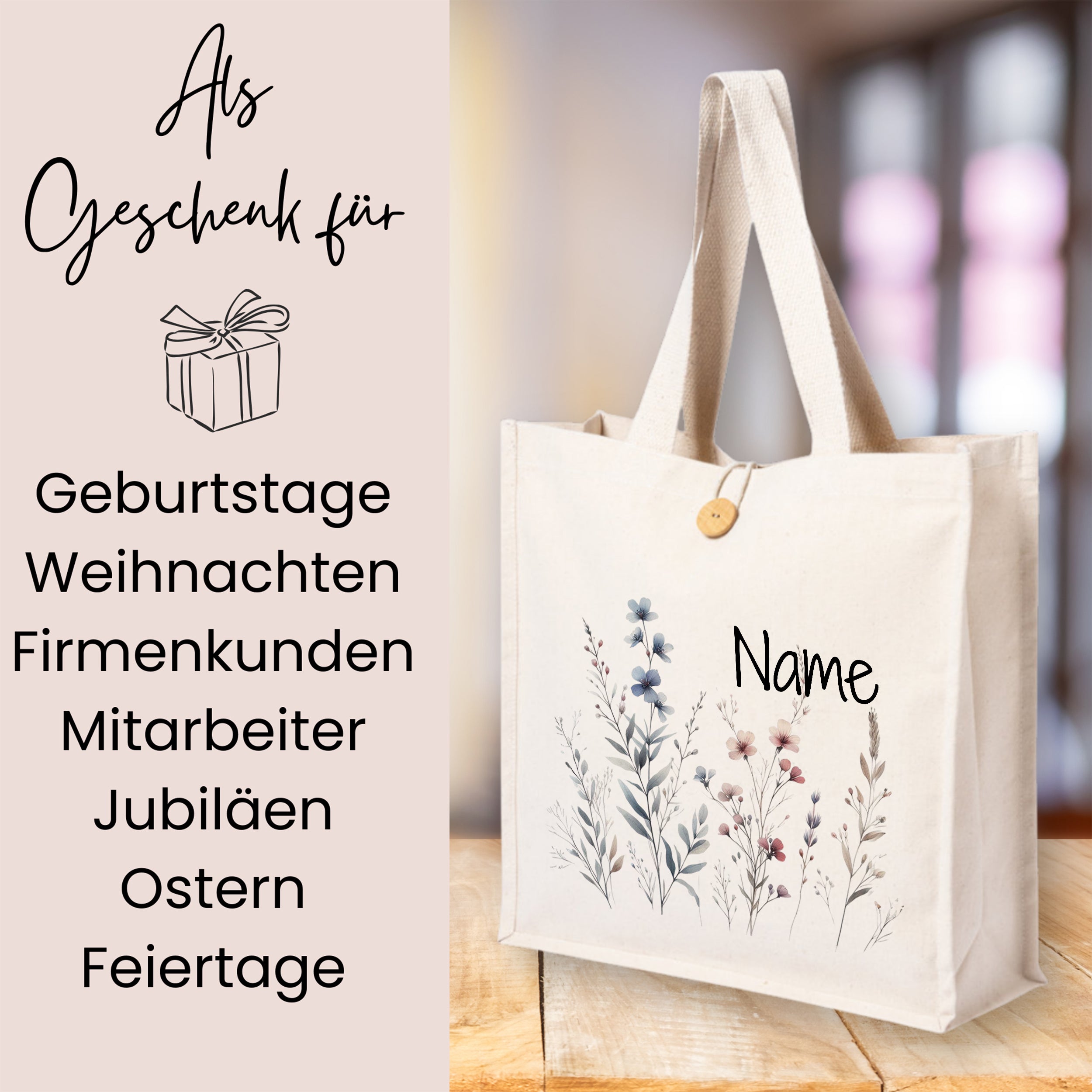 Tasche mit Blumenmotiv