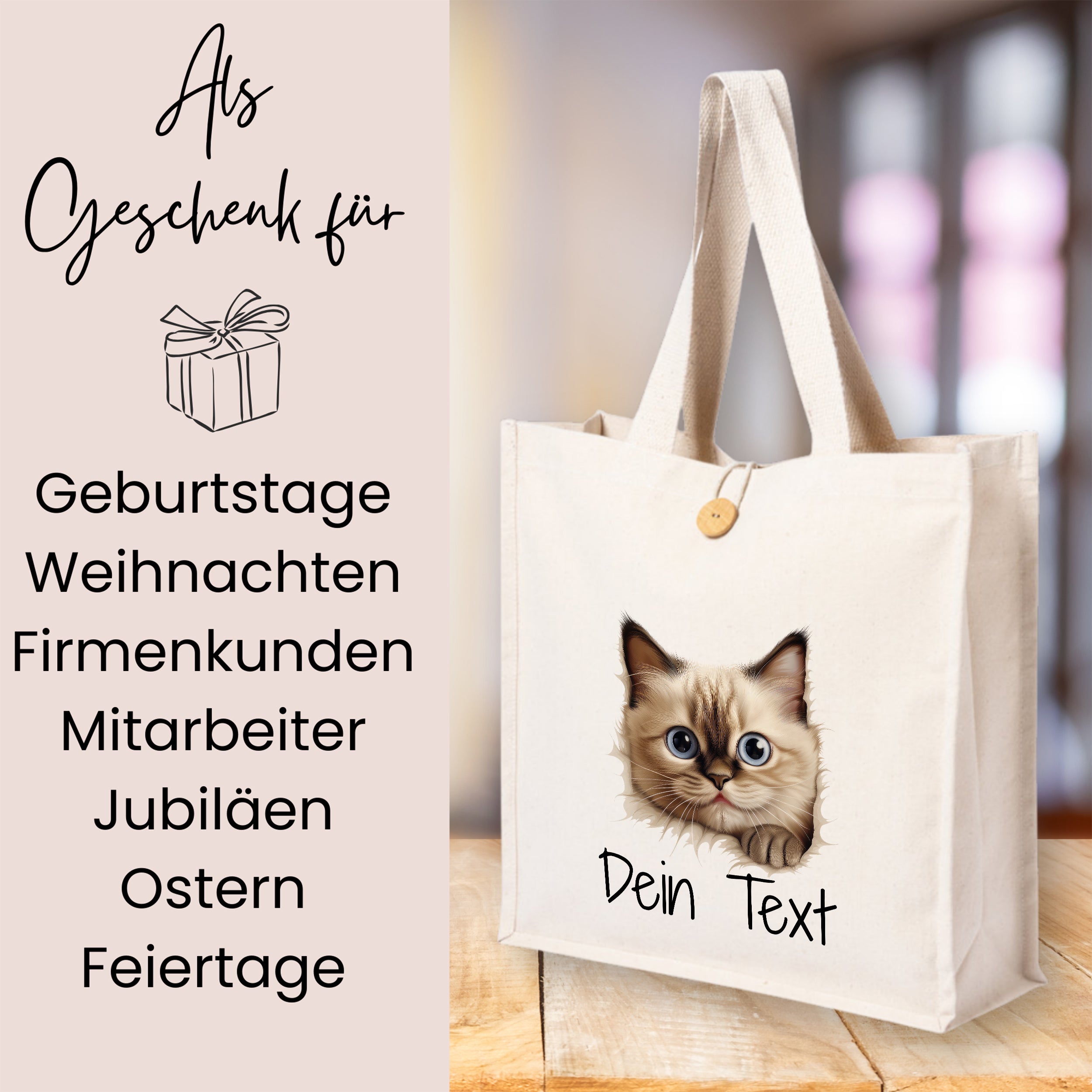 Tasche mit süßem Katzenmotiv