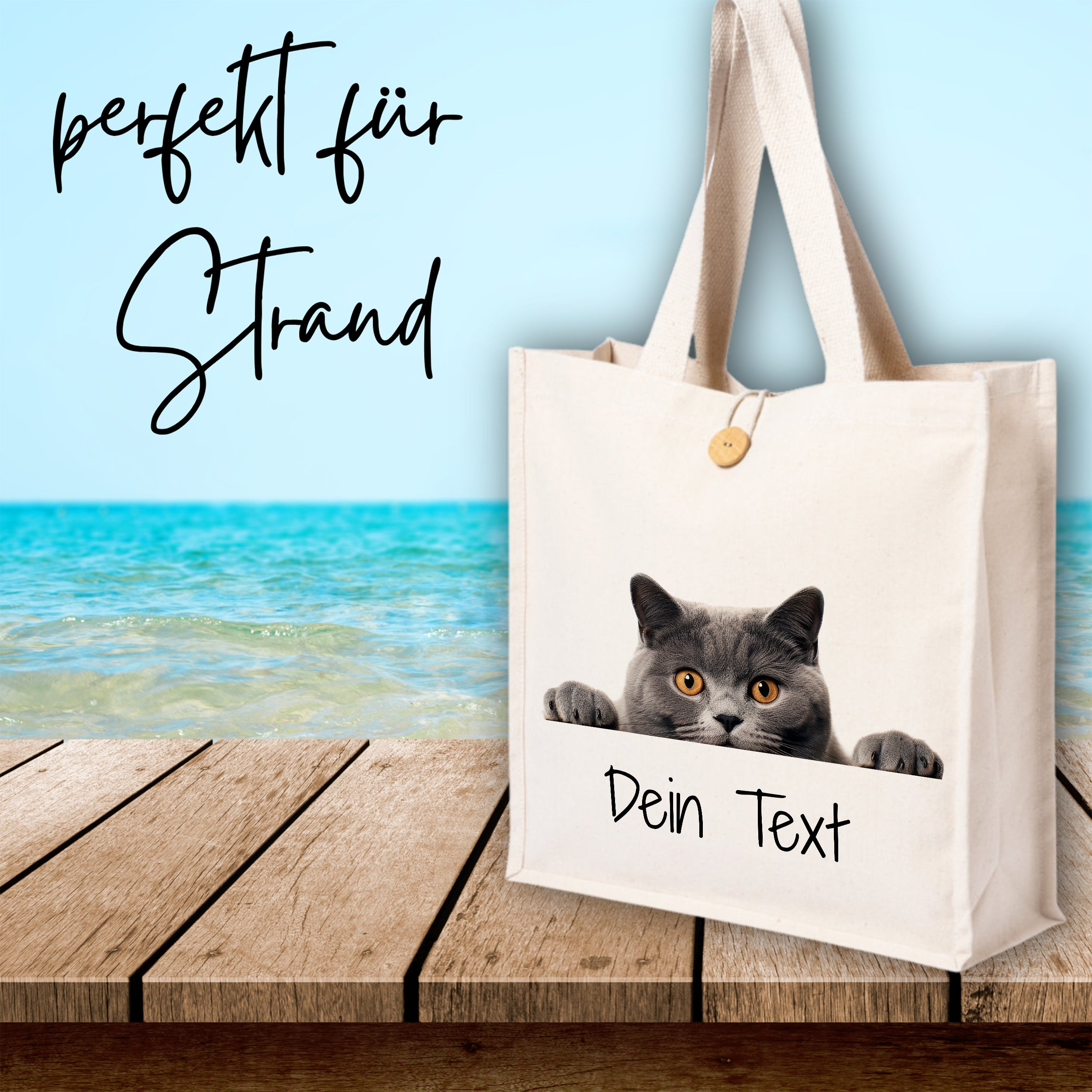 Tasche mit Katzenmotiv