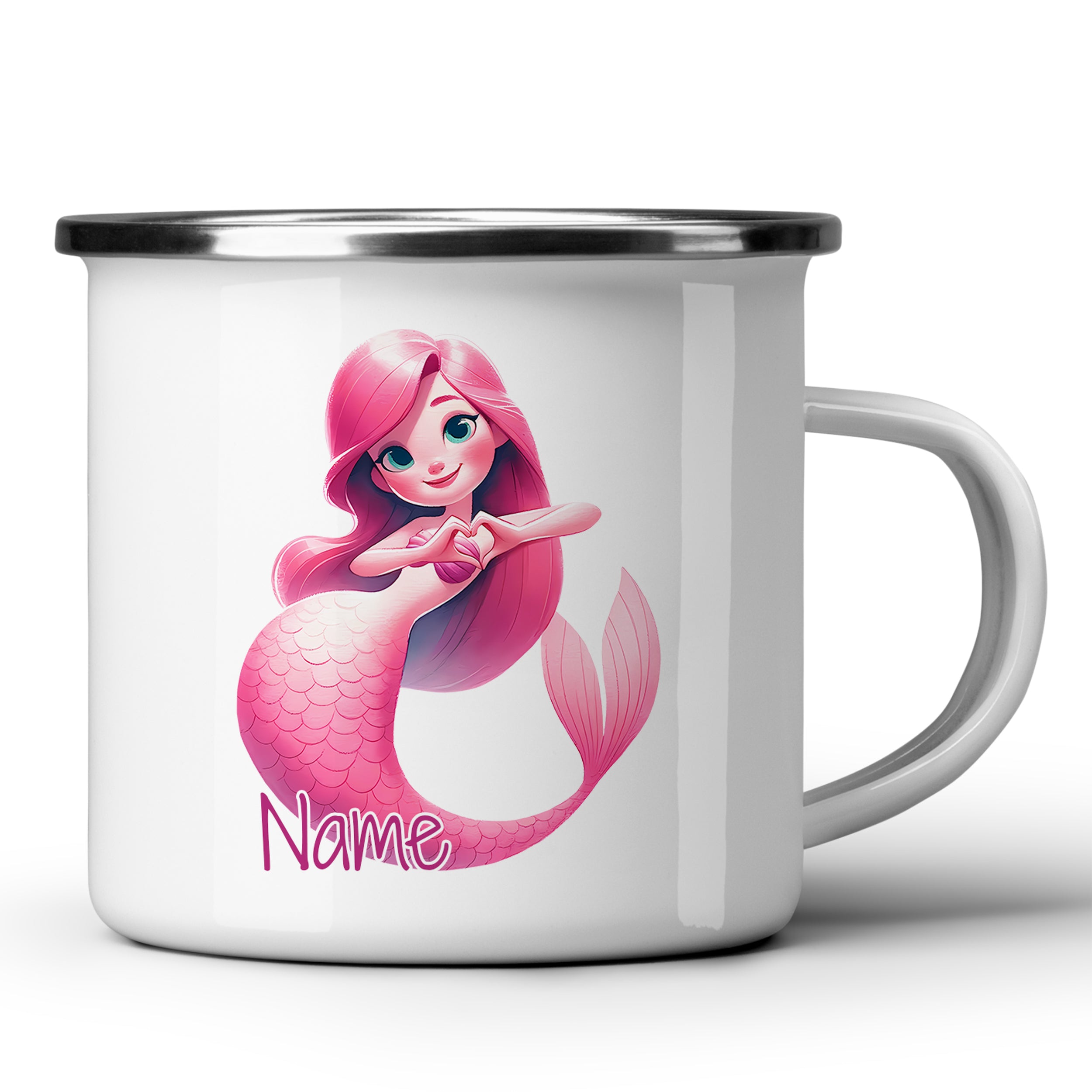 Emaille Becher Meerjungfrau