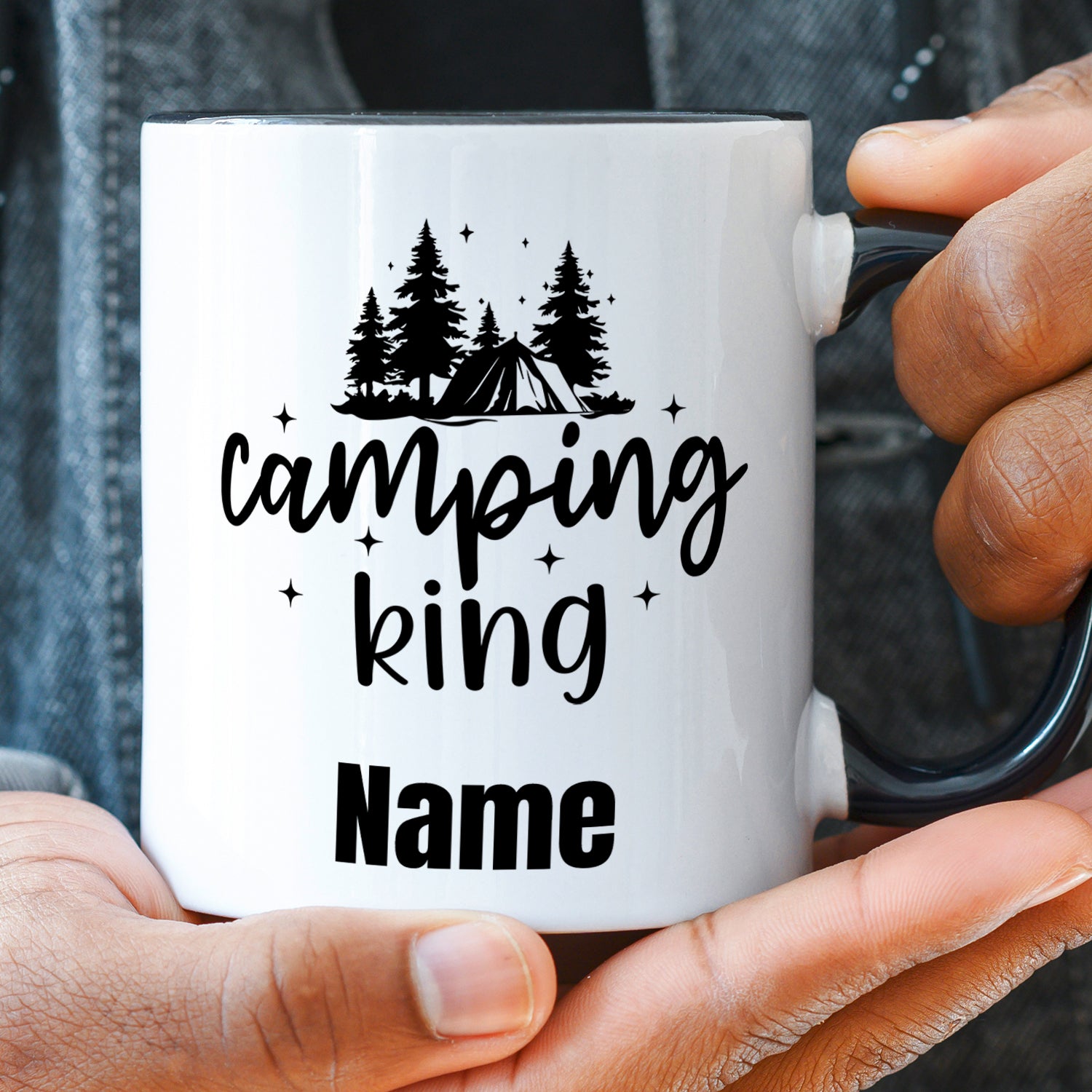Camping Tasse mit personalisiertem Namen