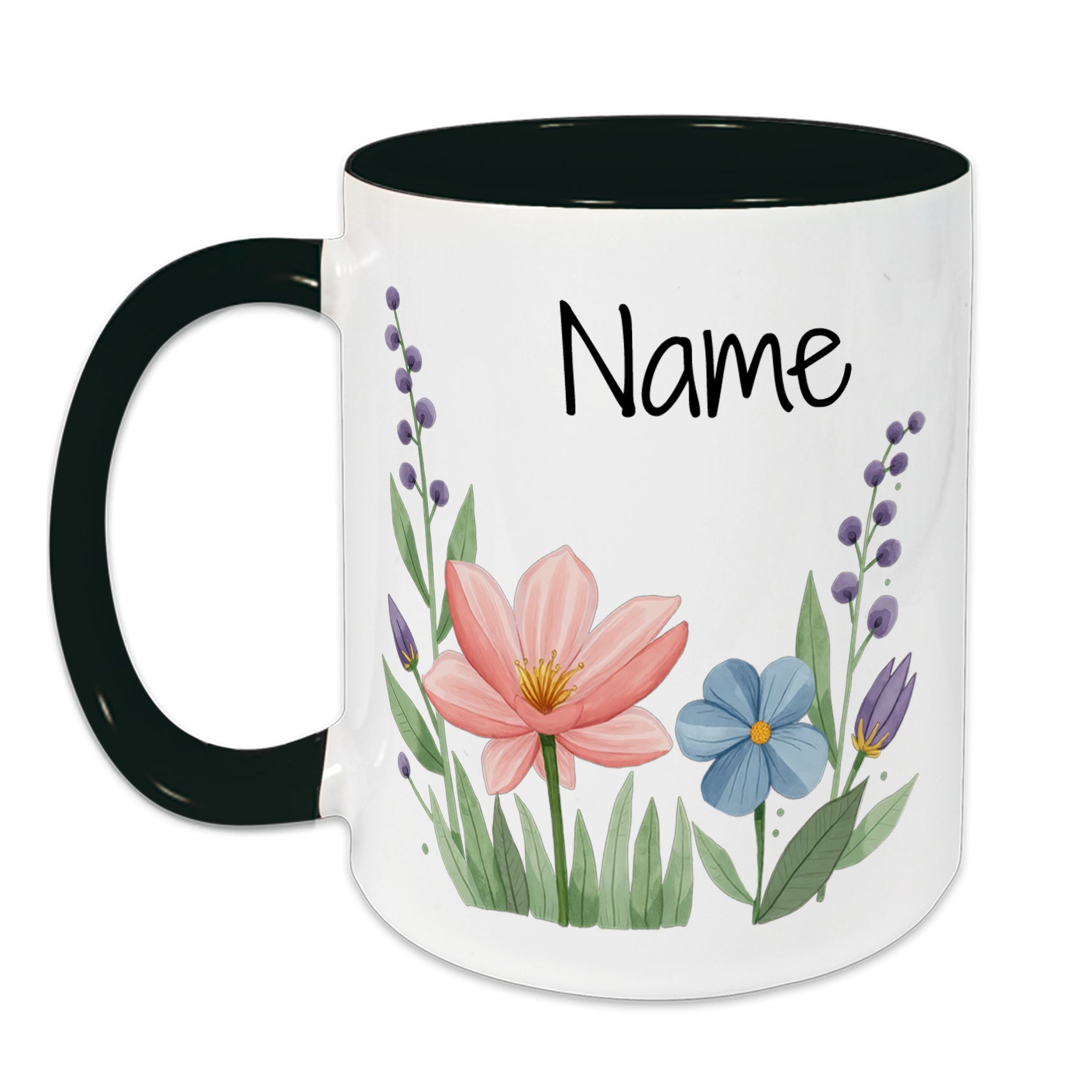 Tasse mit Blumenmotiv