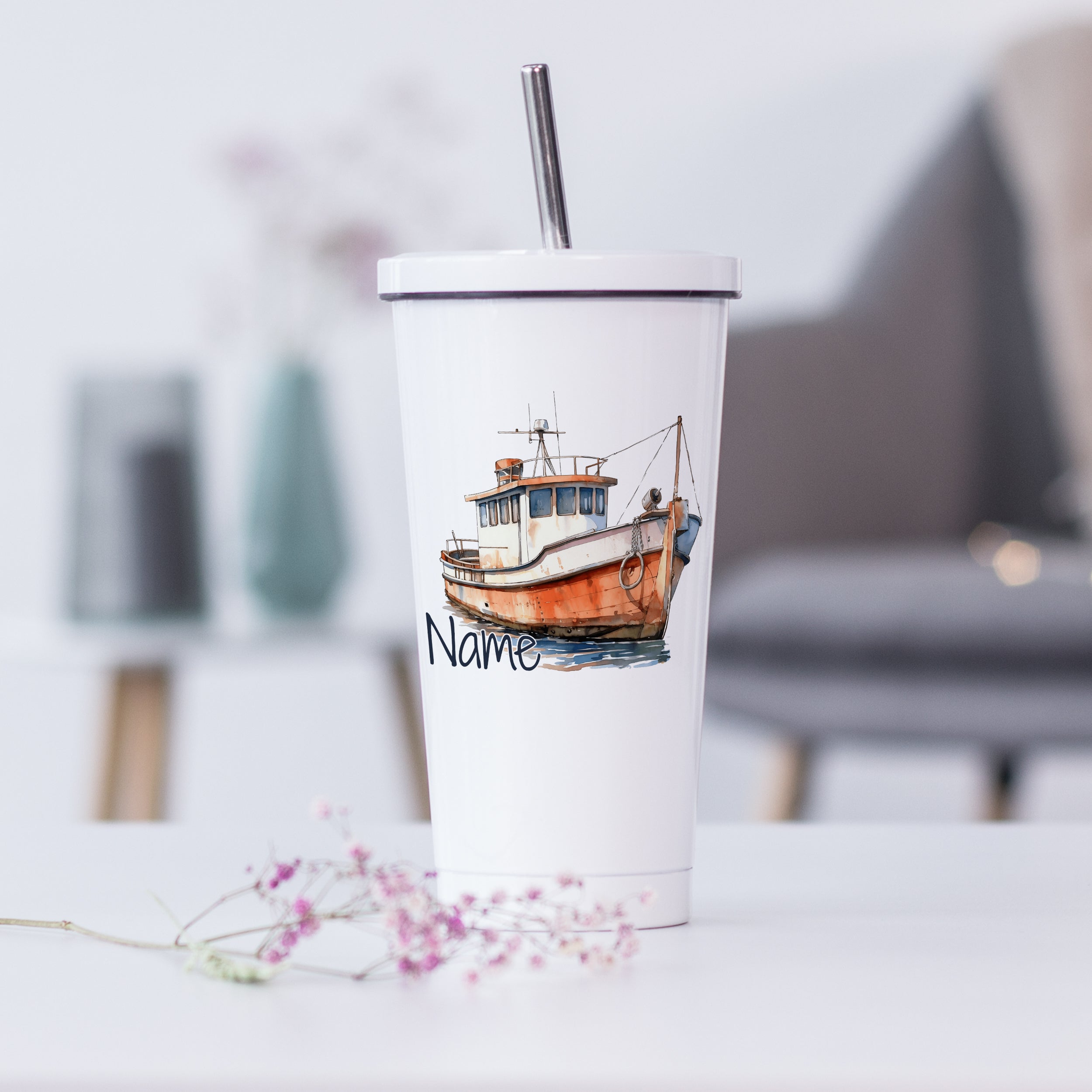 Trinkbecher mit Boot