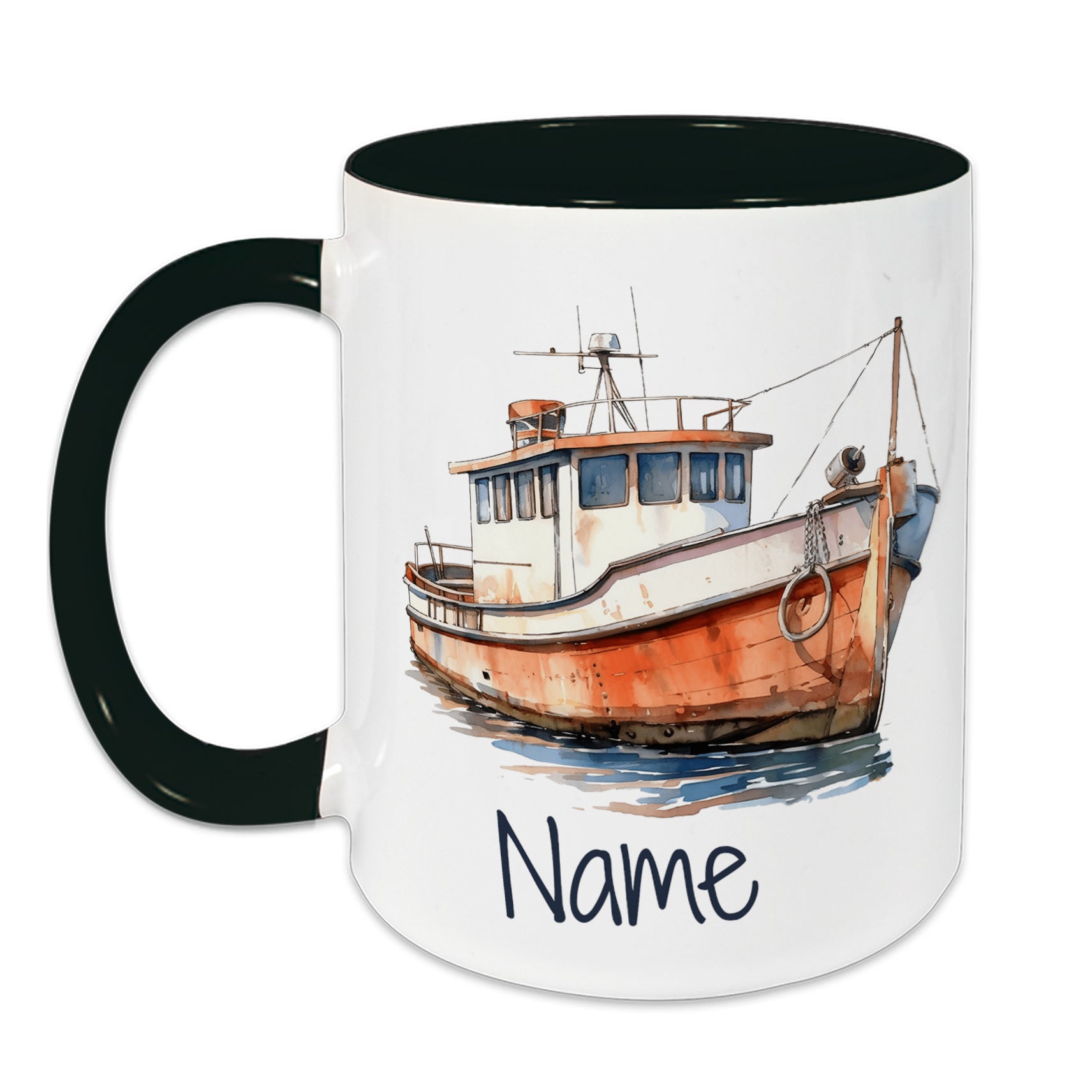 Tasse mit Fischerboot