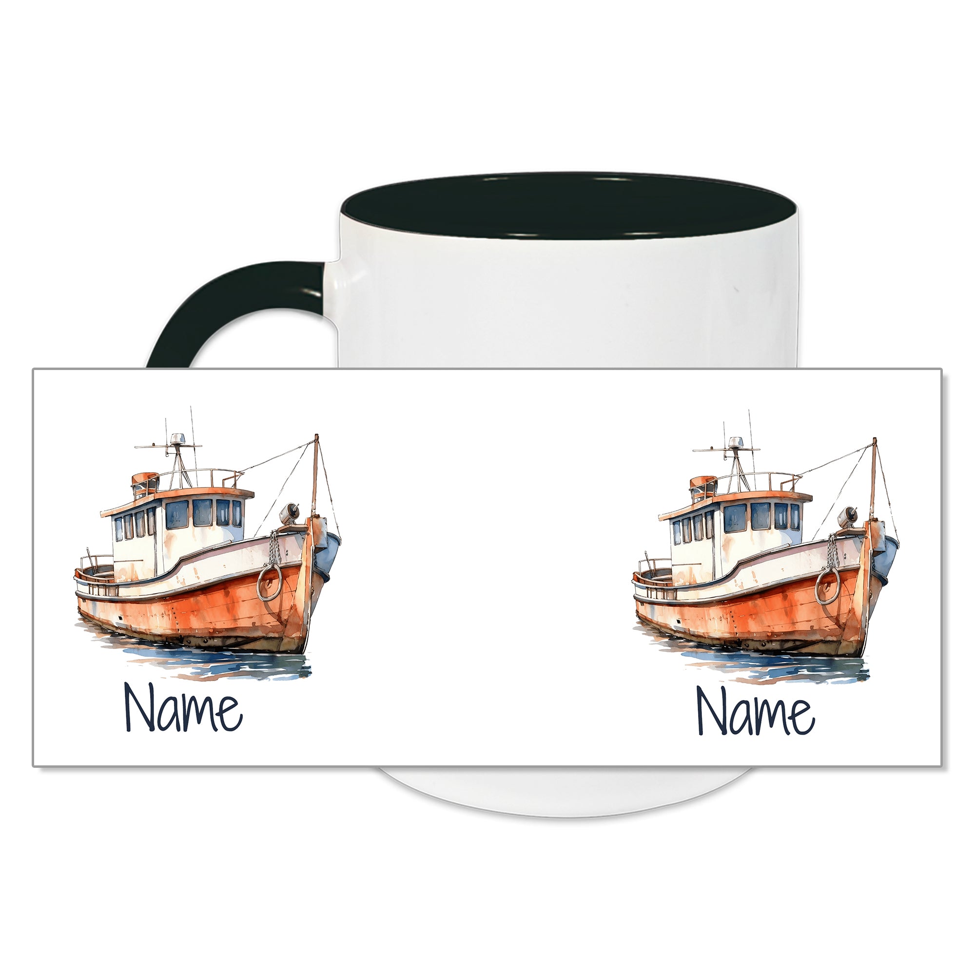 Tasse mit Fischerboot