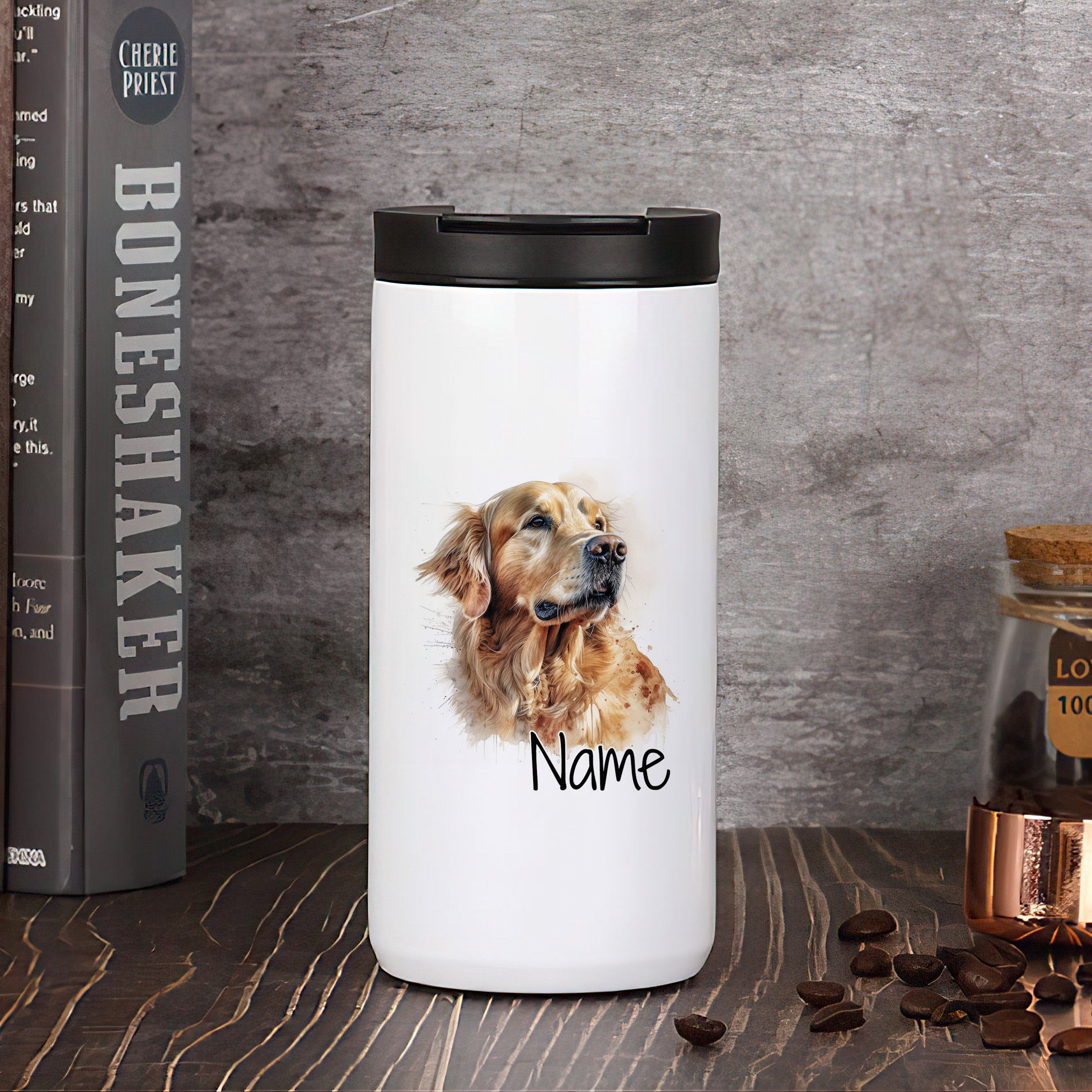 Kaffeebecher mit Golden Retriever