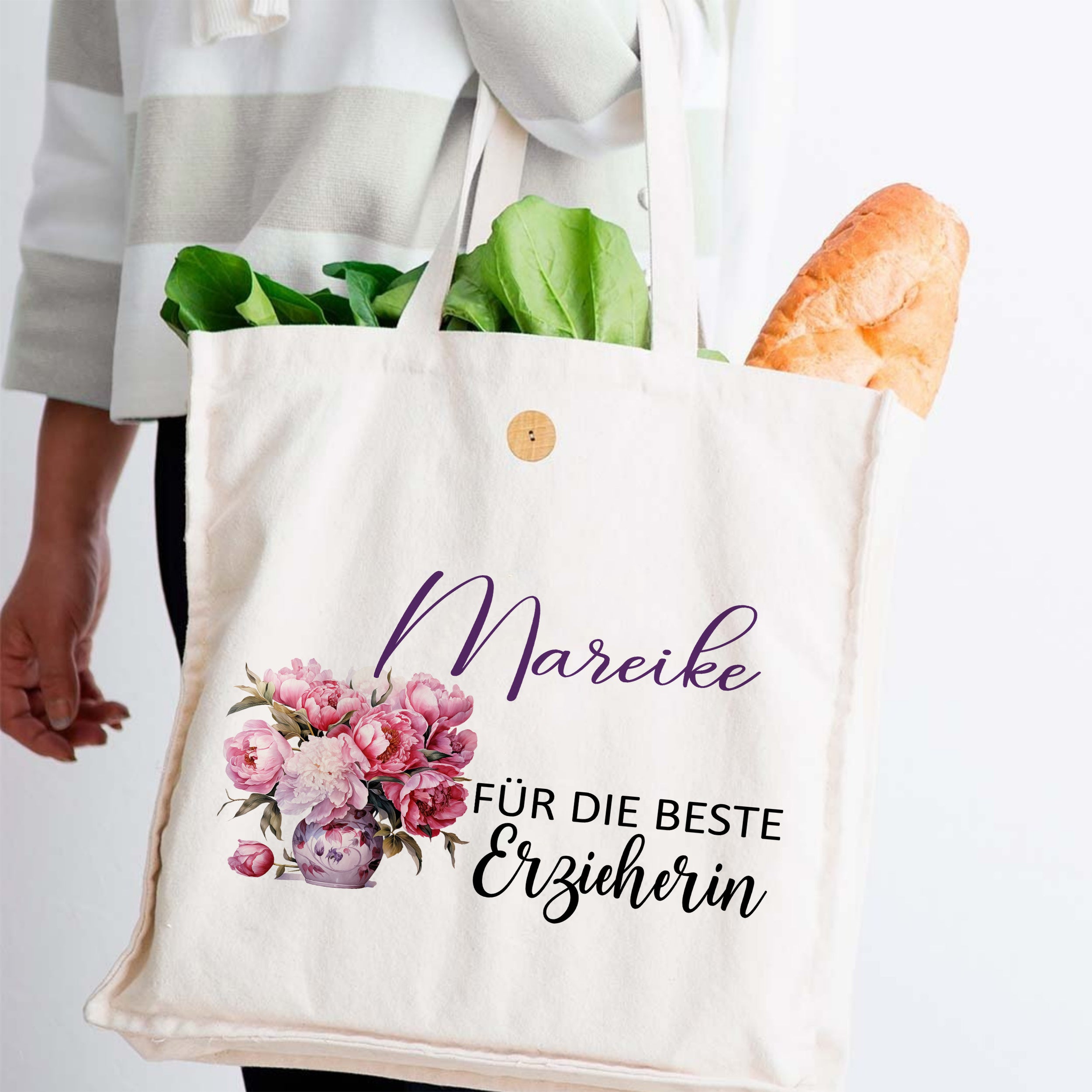 Tasche Blumenmuster - Für die beste Erzieherin