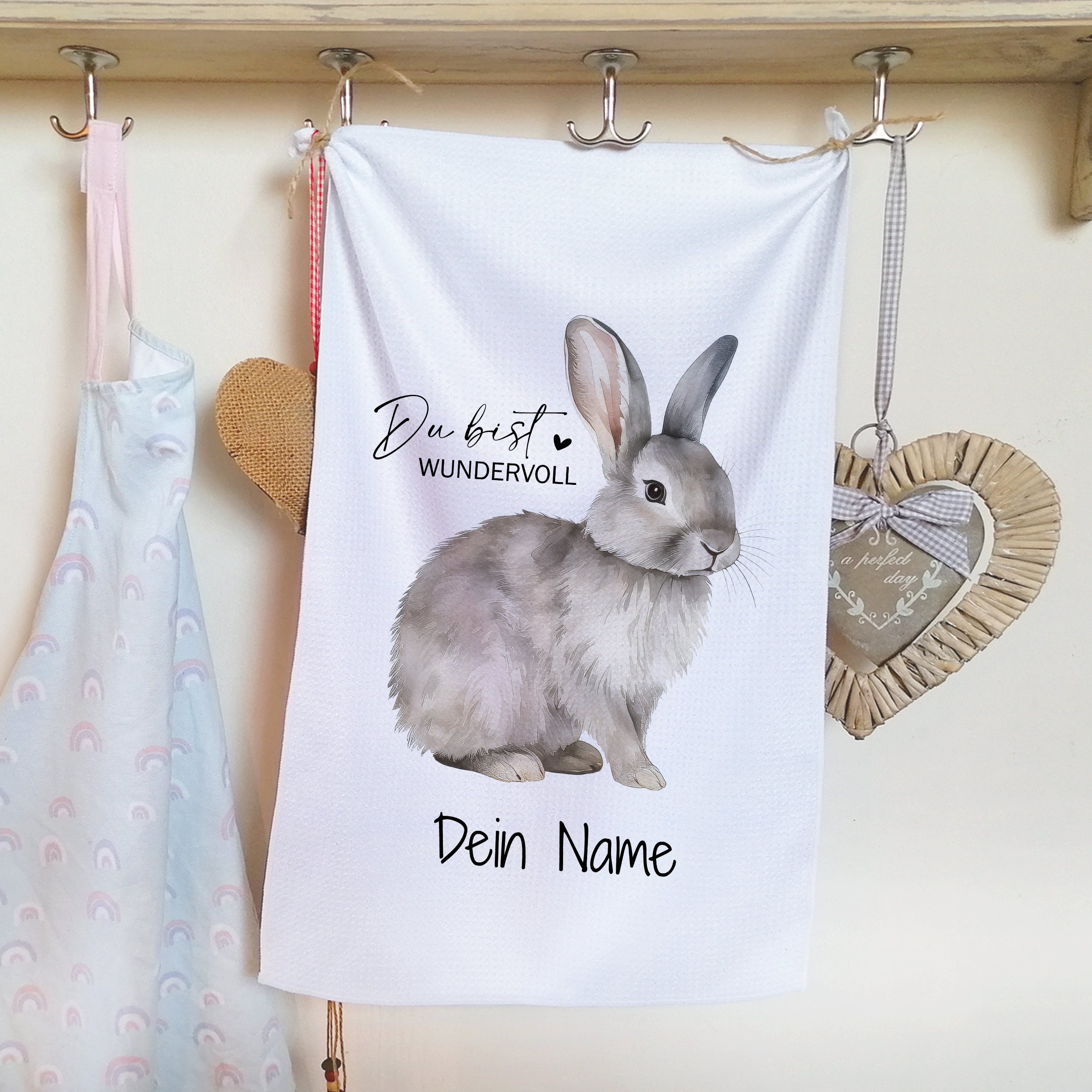 Geschirrtuch mit Kaninchen