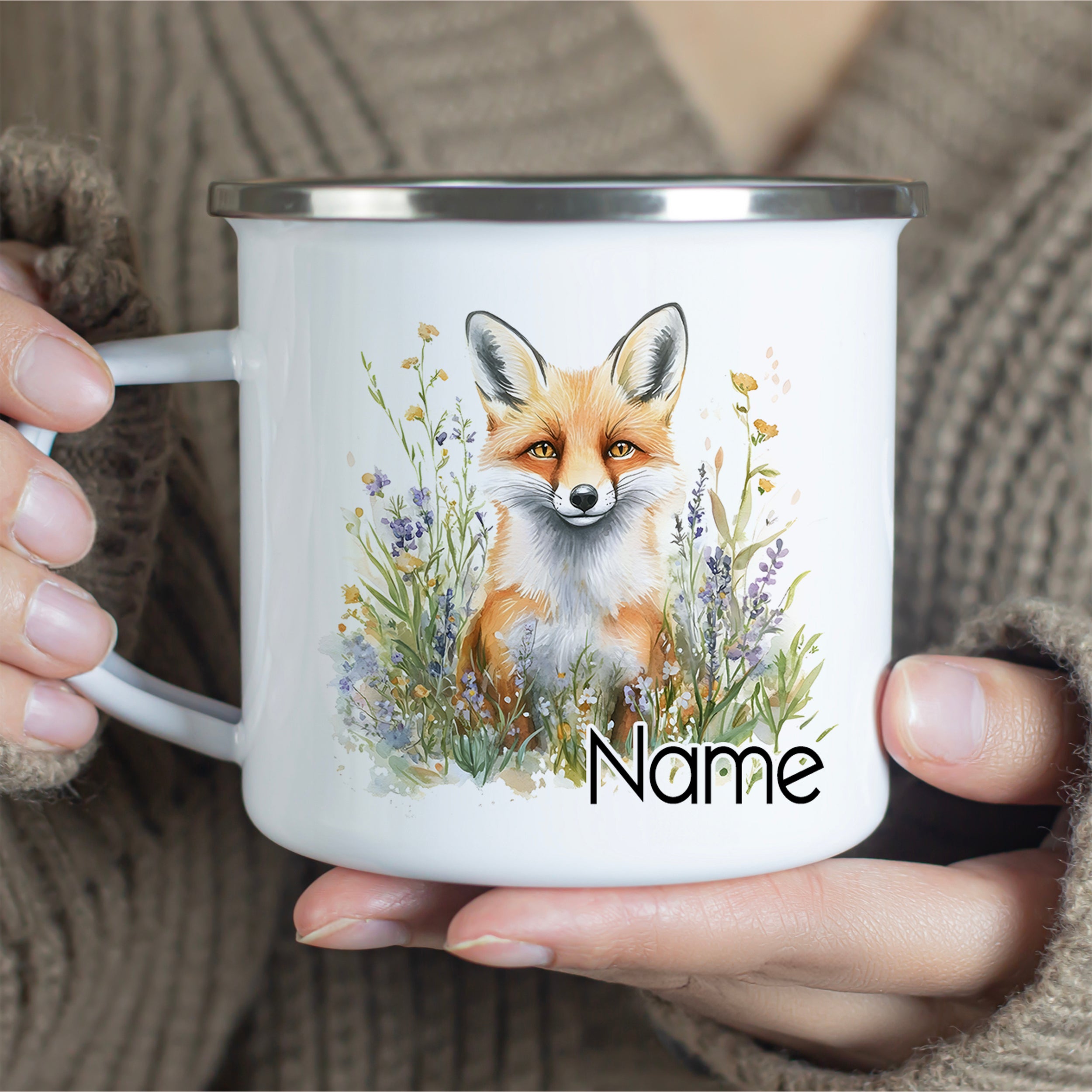 Emaille Becher Fuchs