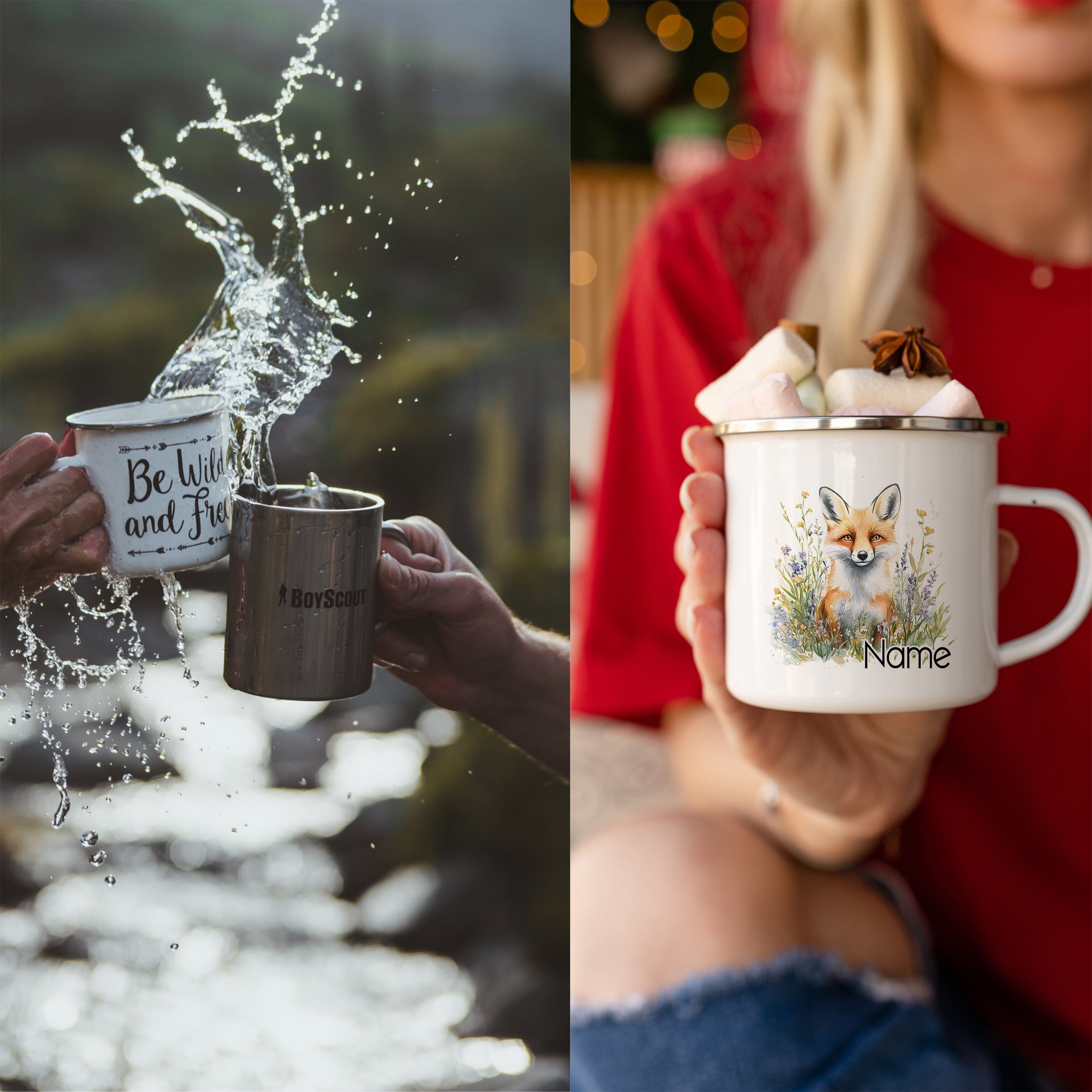 Emaille Becher Fuchs