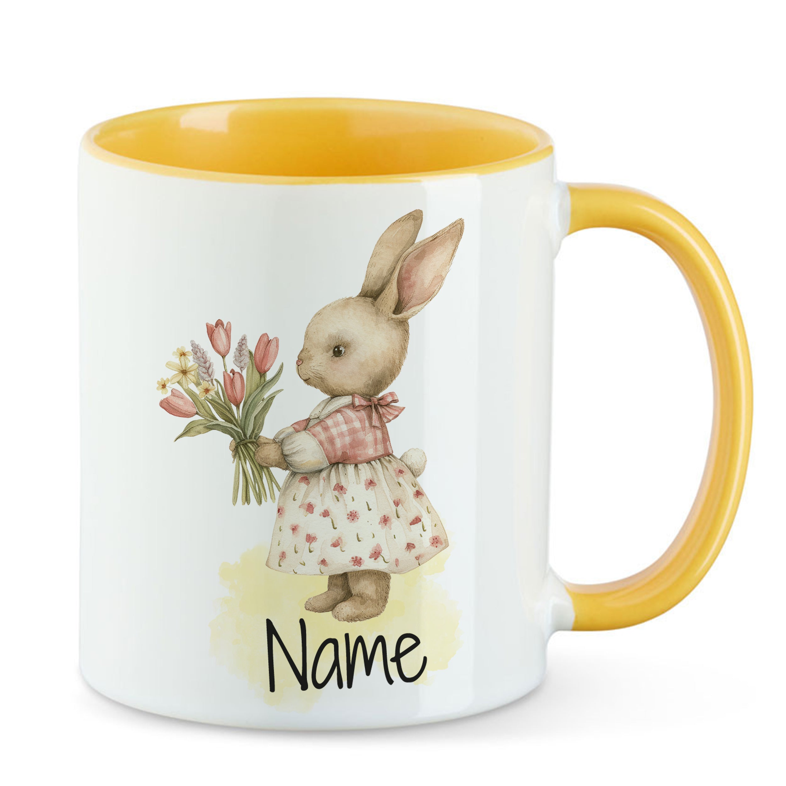 Tasse Hase mit Blumen
