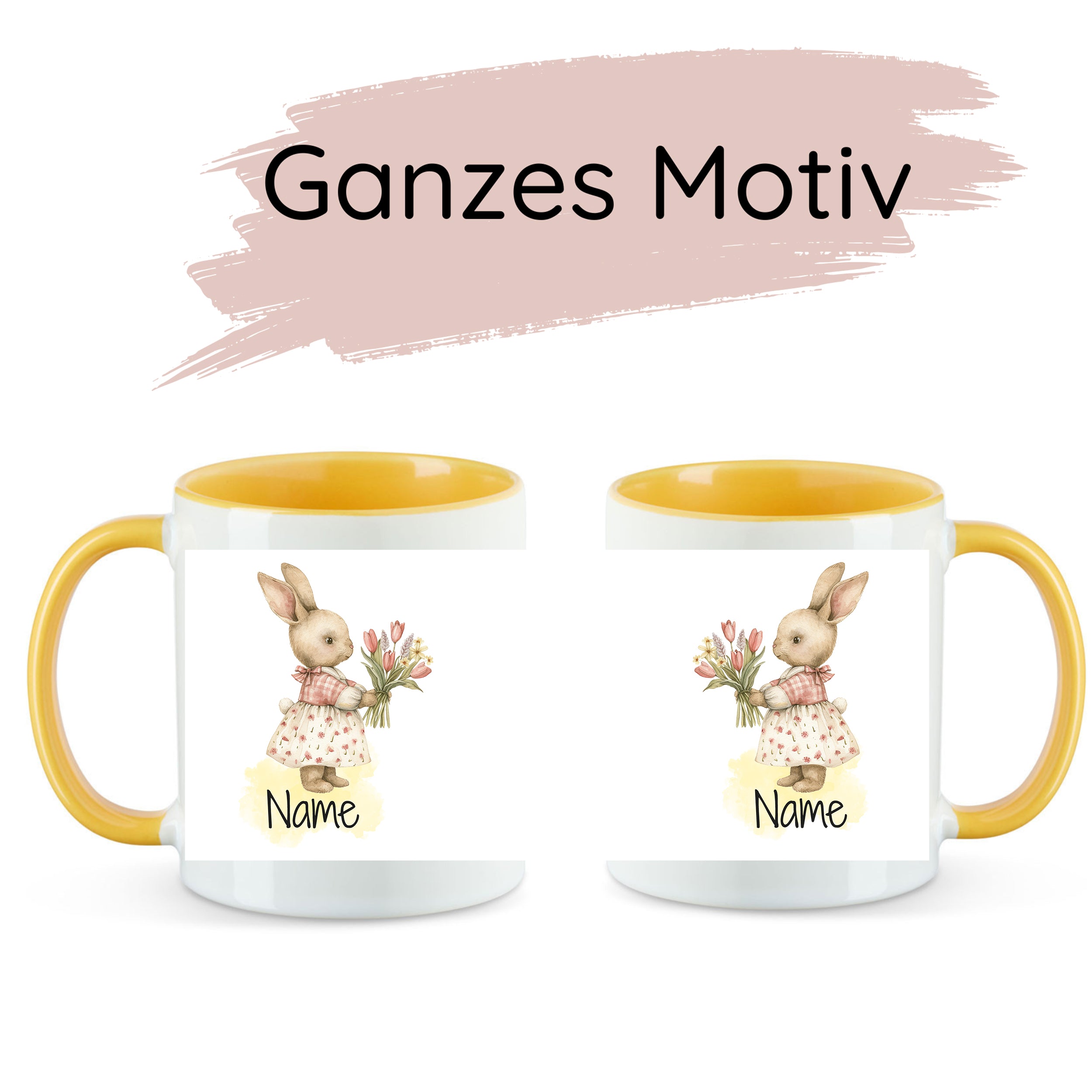 Tasse Hase mit Blumen