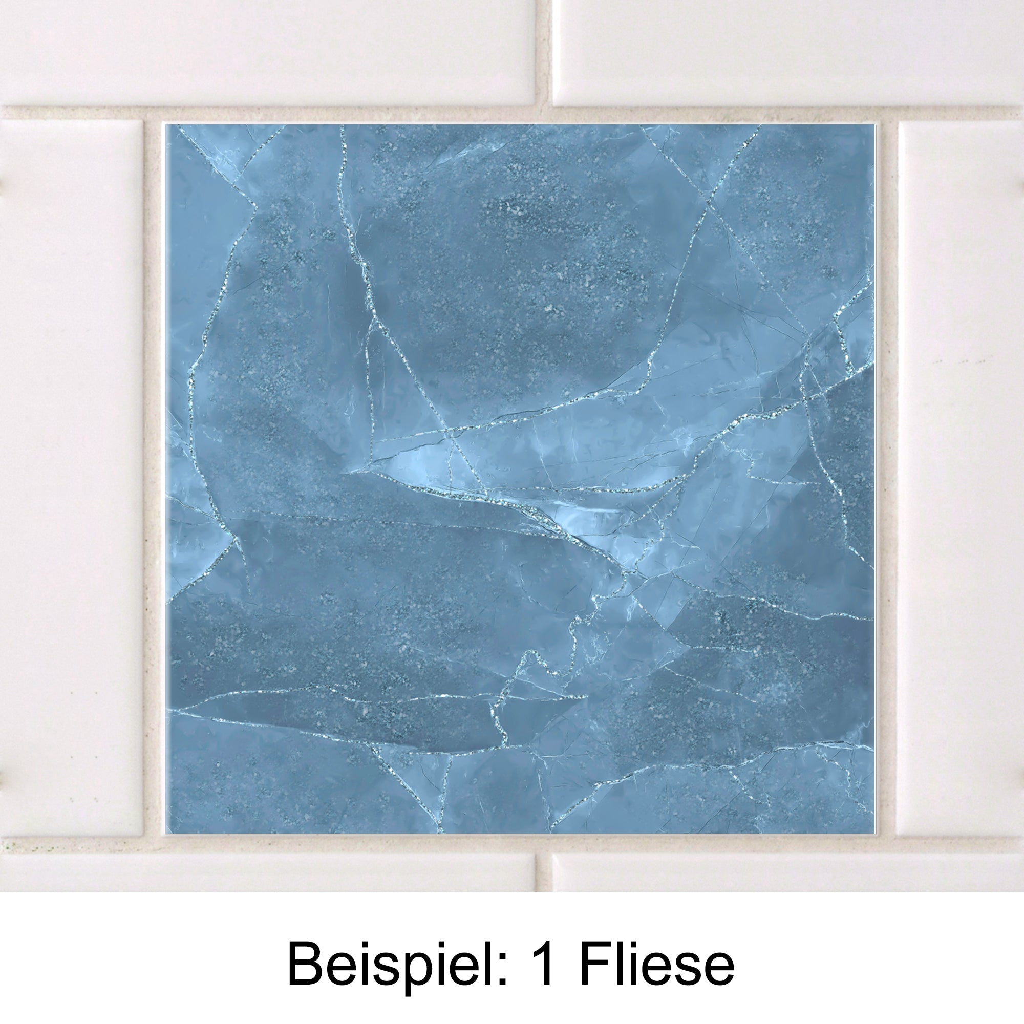 Blaue Marmorfliese mit feinen, hellen Adern.
