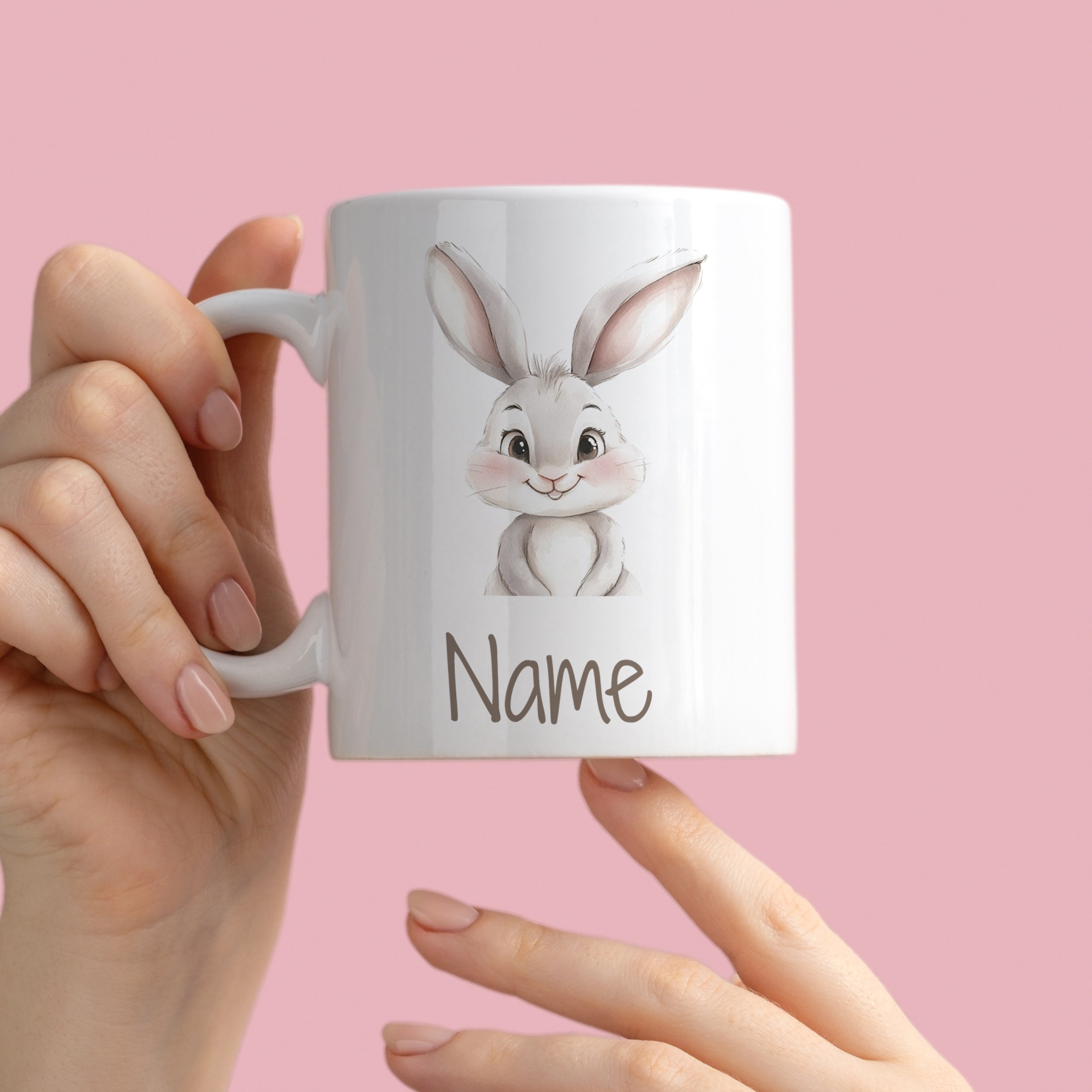 Tasse mit niedlichem Hasen
