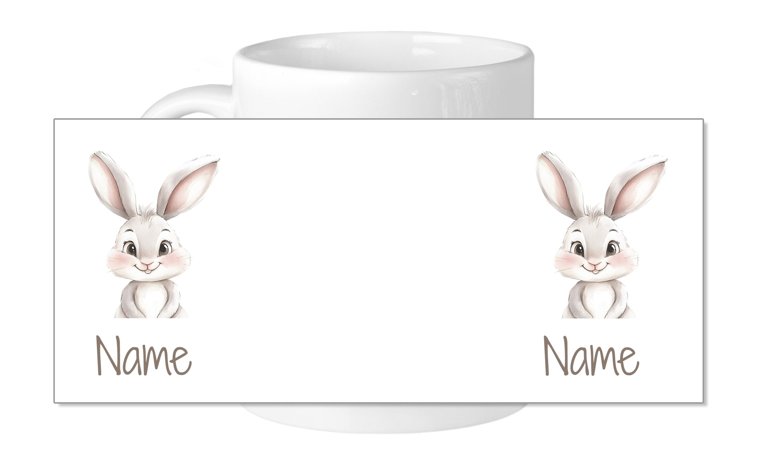 Tasse mit niedlichem Hasen