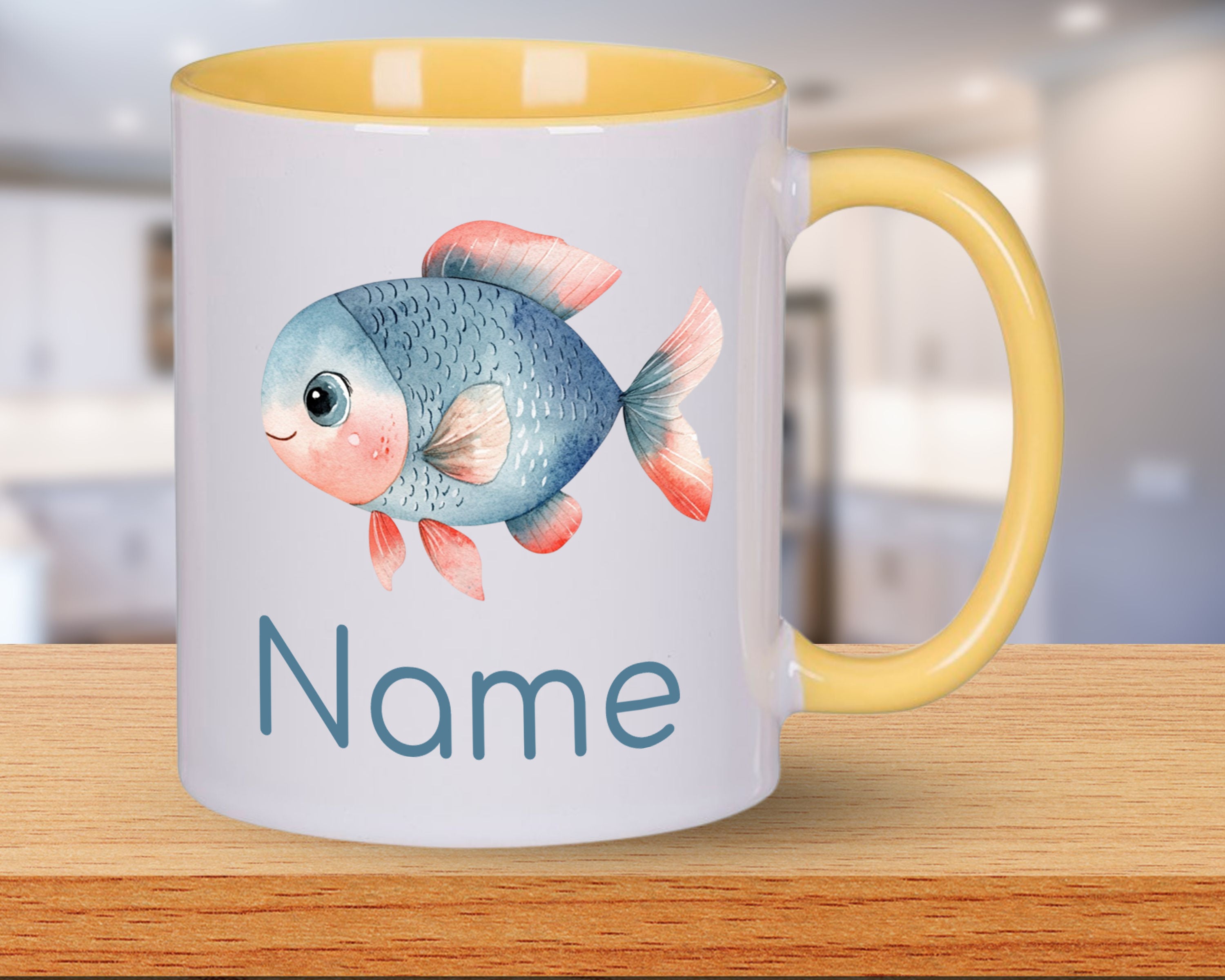 Tasse mit Fischmotiv