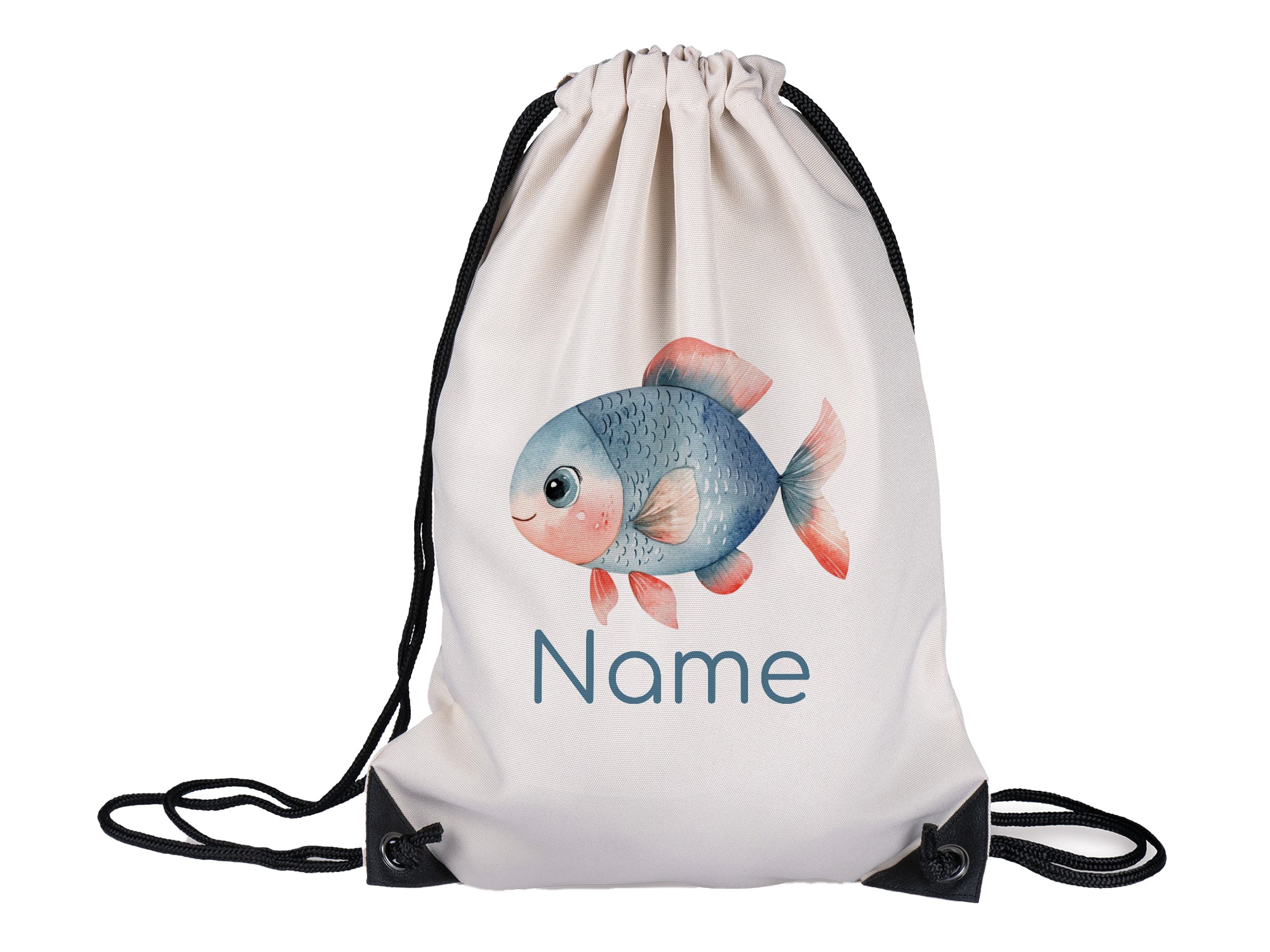 Turnbeutel mit Fischmotiv