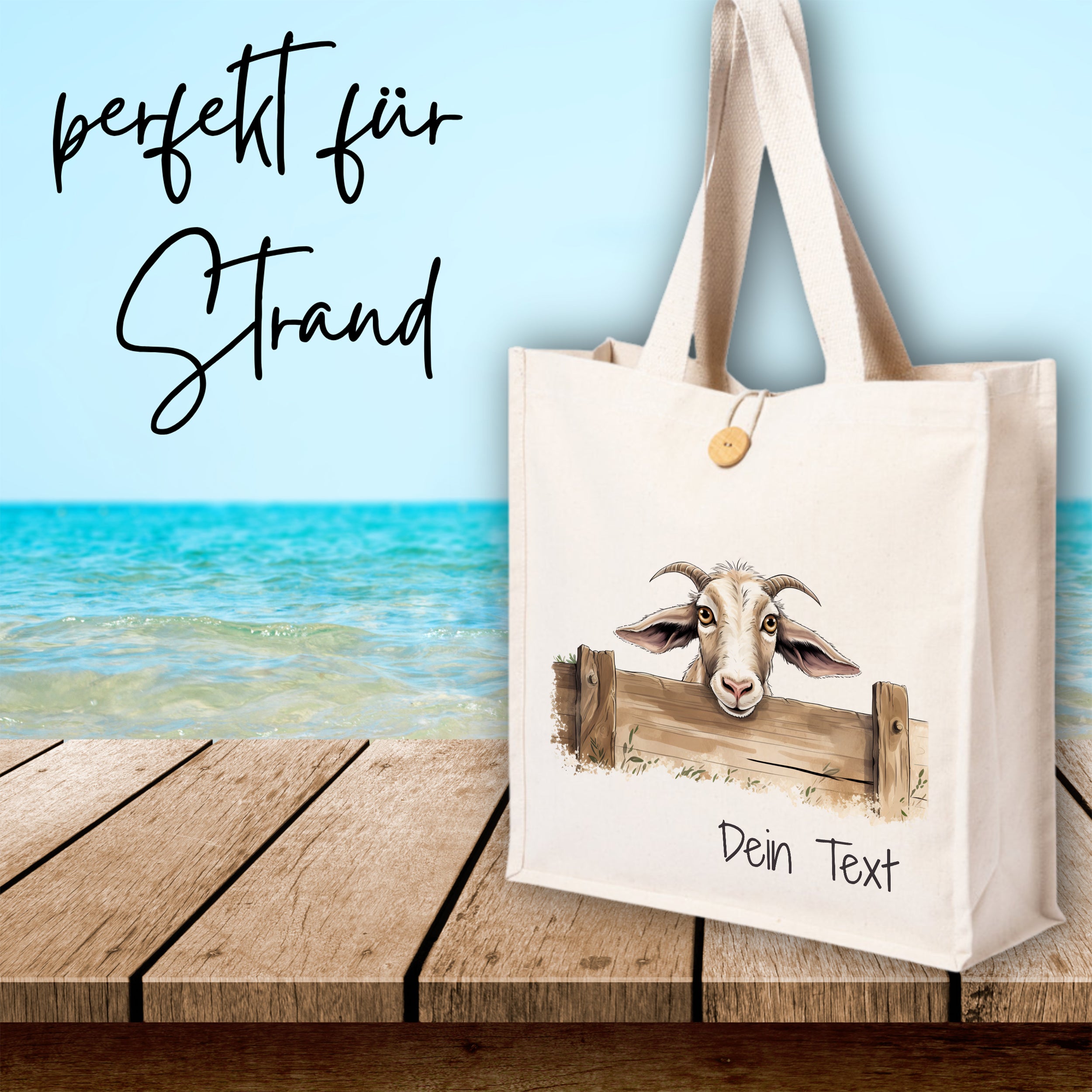 Tasche mit Ziegenmotiv