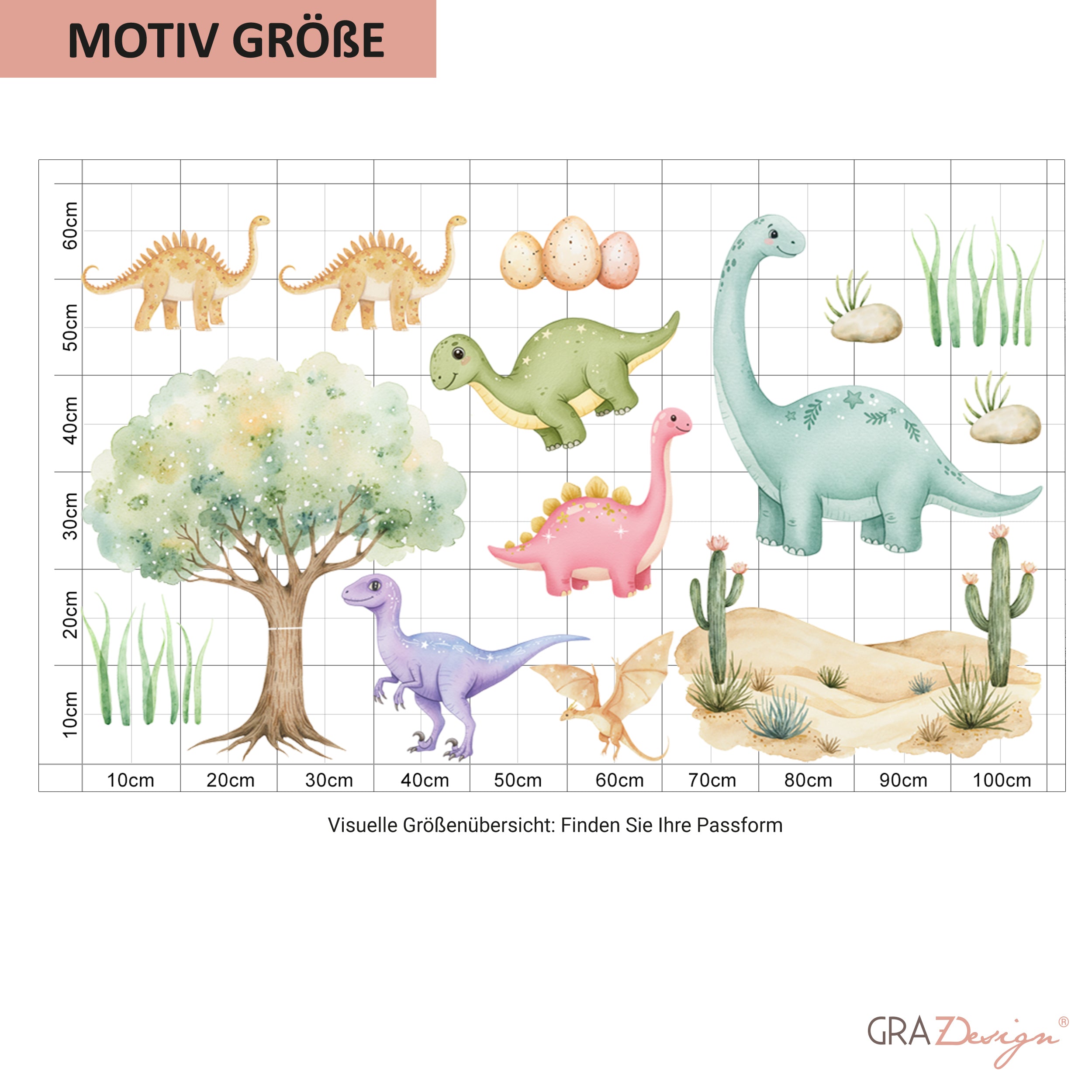 Wandtattoo Dinosaurier Set