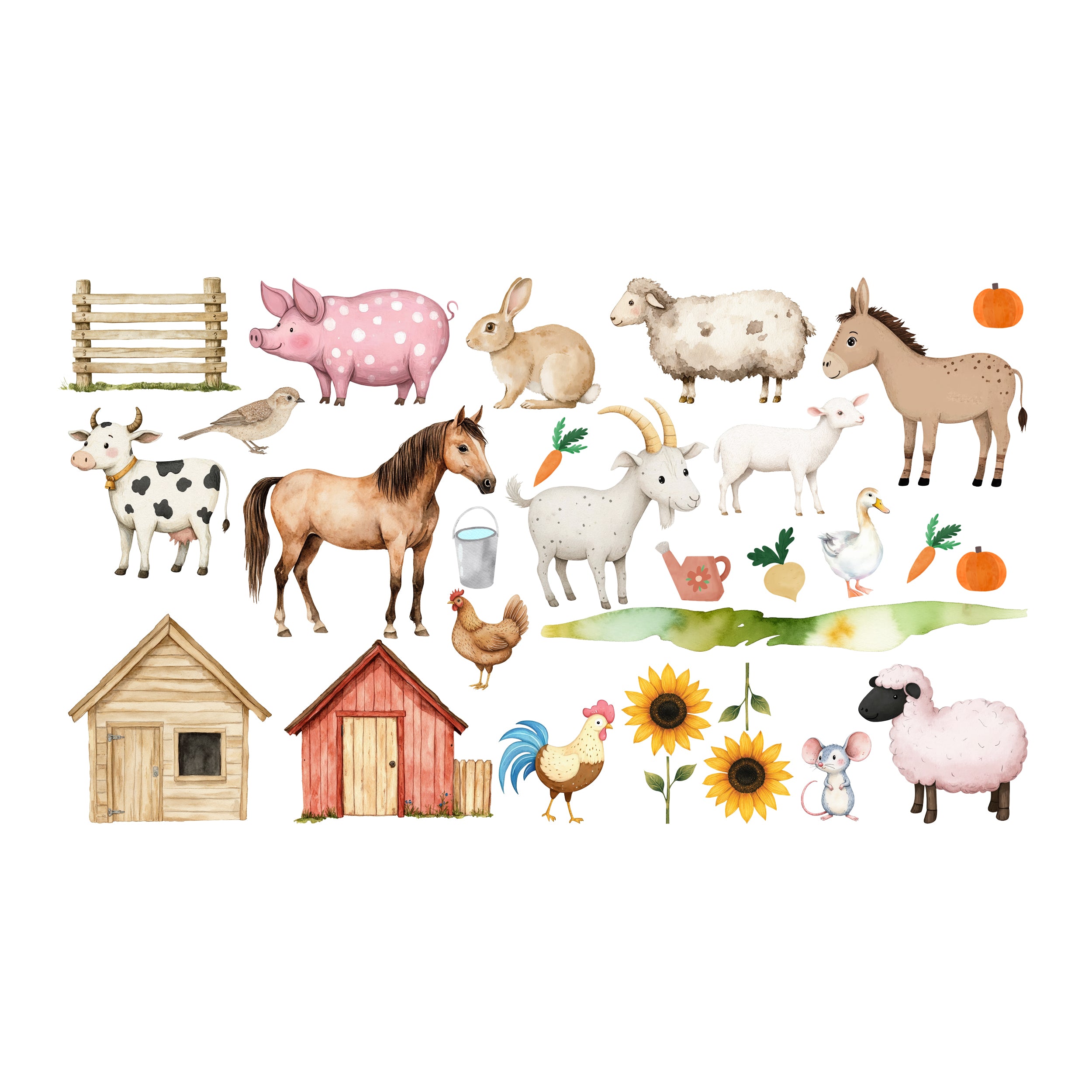 Wandtattoo Bauernhoftiere