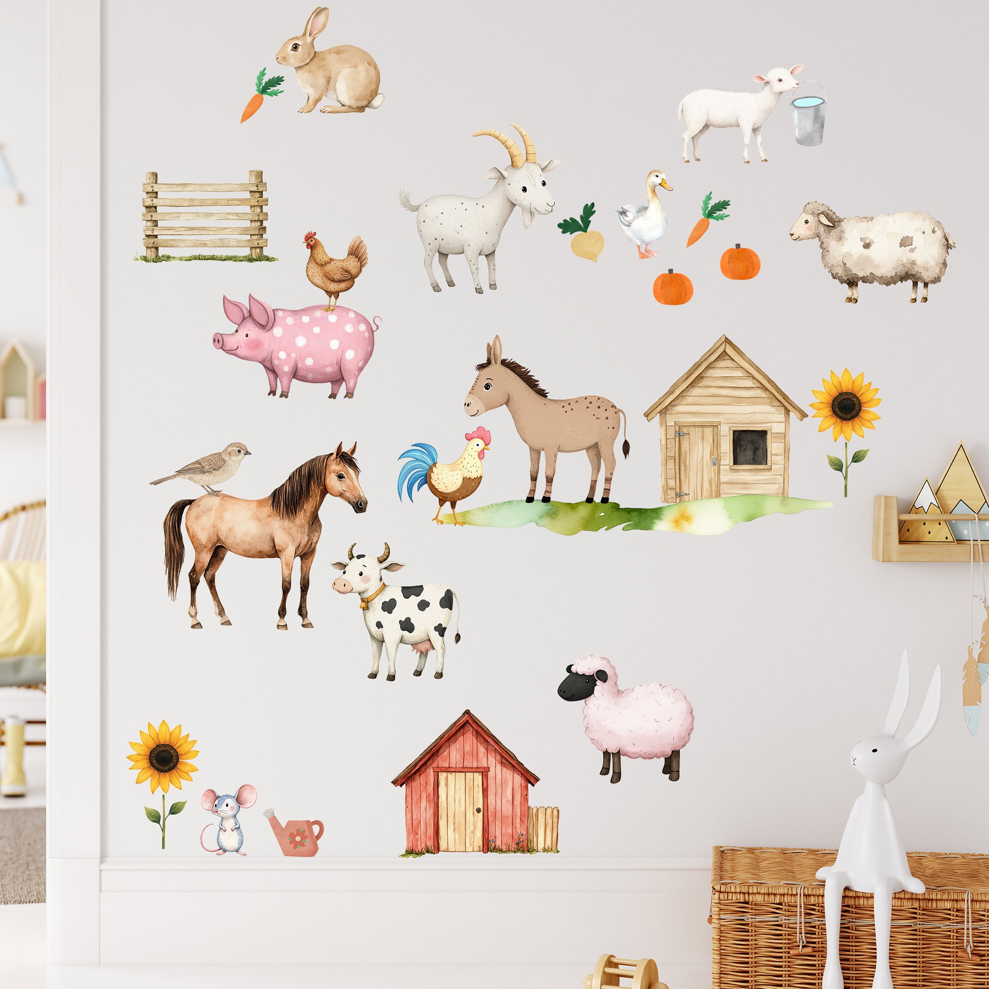 Wandtattoo Bauernhoftiere