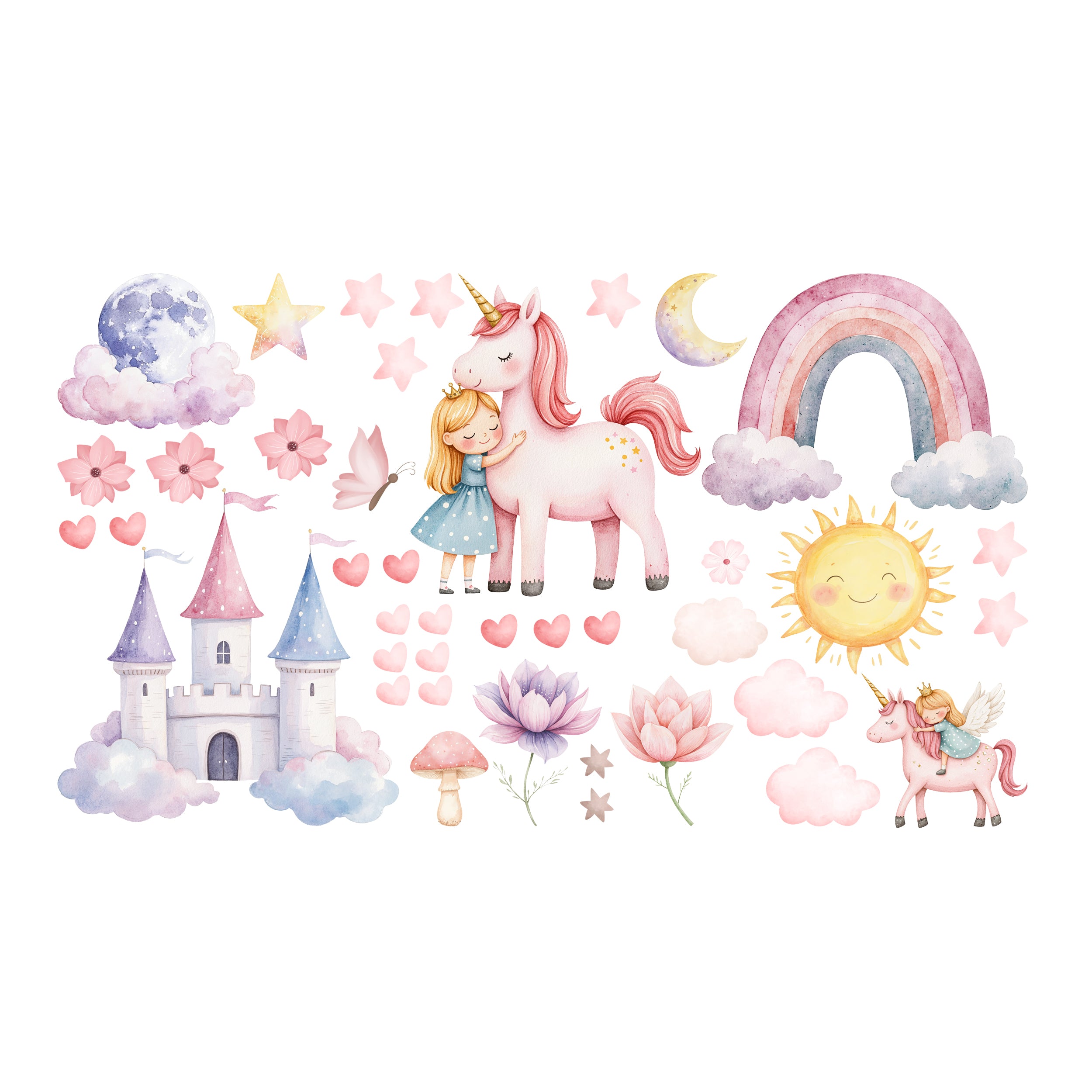 Wandtattoo Einhornwelt