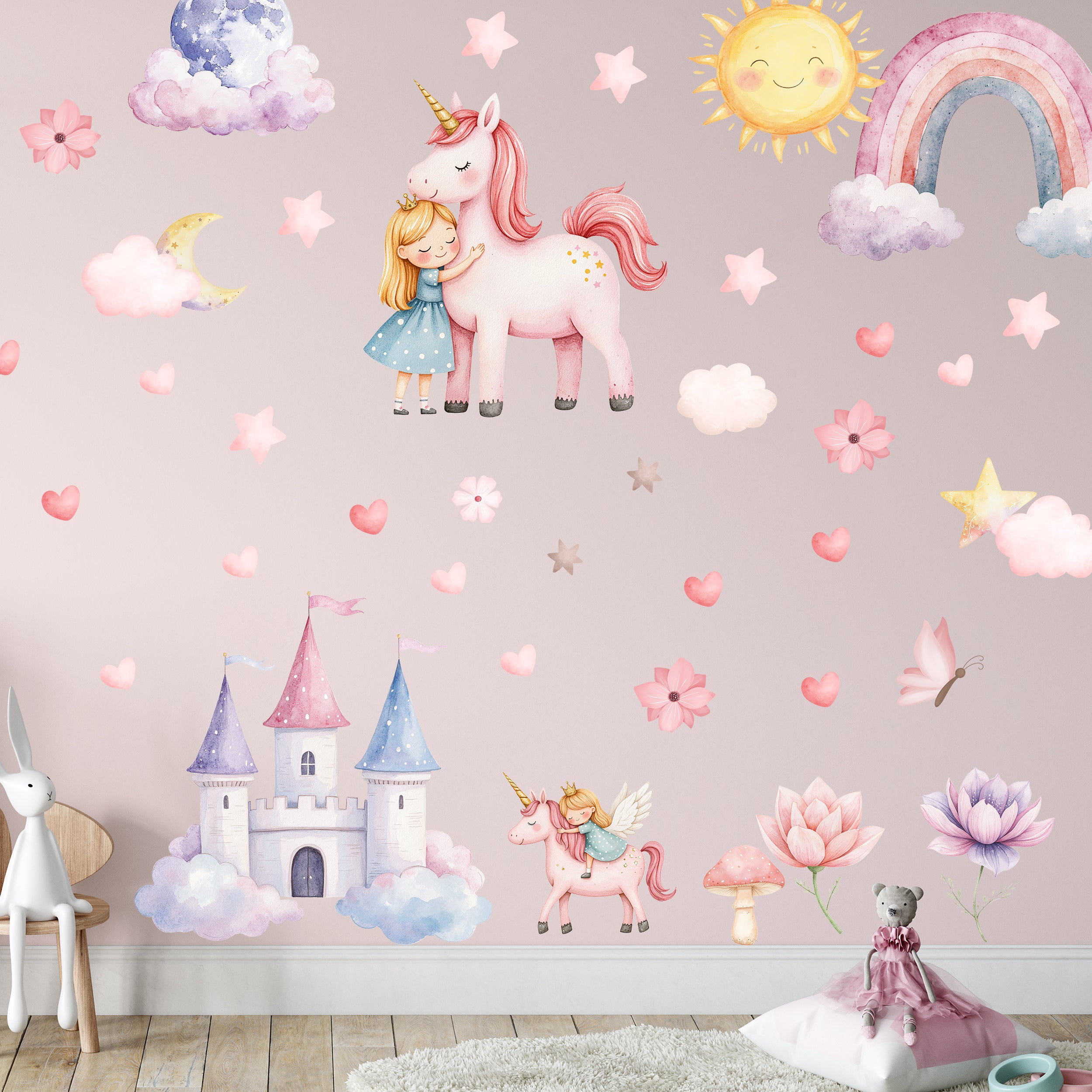Wandtattoo Einhornwelt