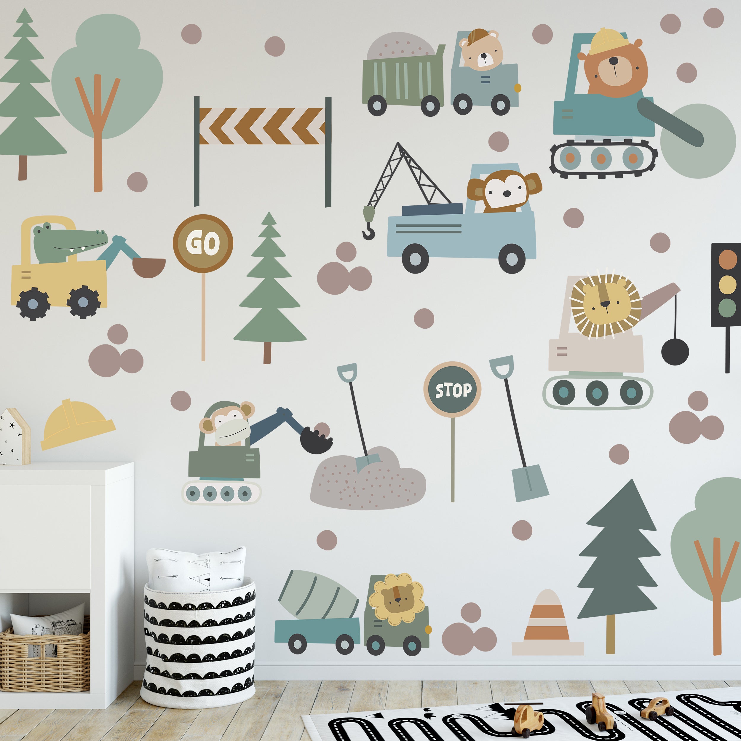 Wandtattoo Baustelle im Wald