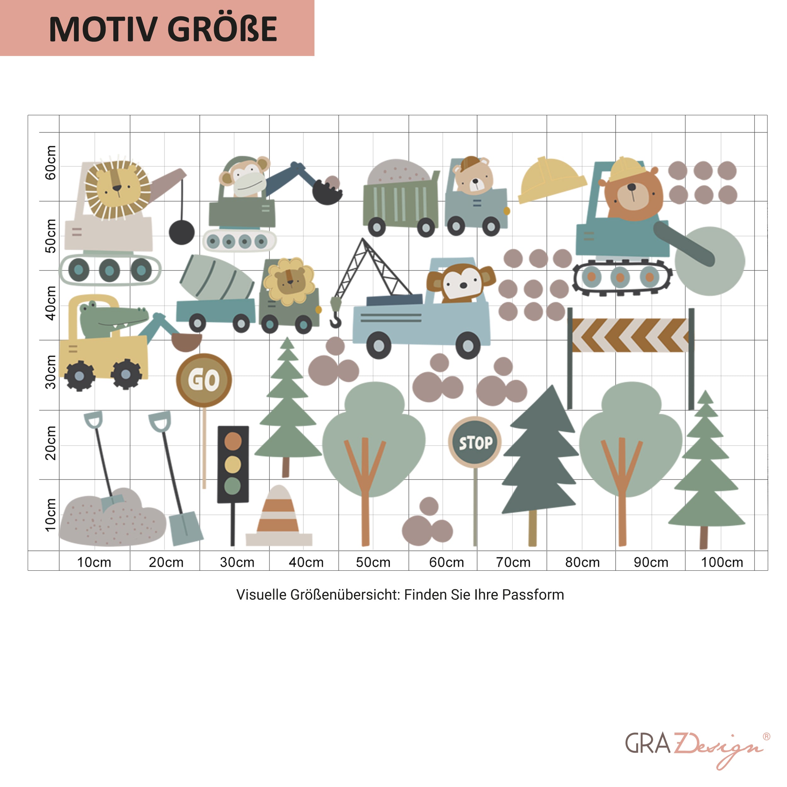 Wandtattoo Baustelle im Wald