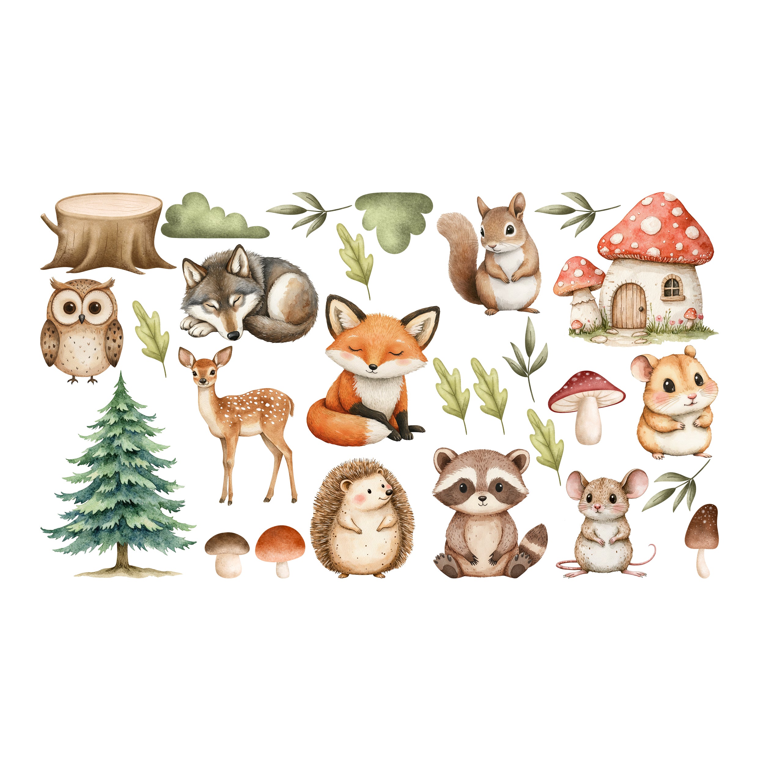 Wandtattoo Waldtiere