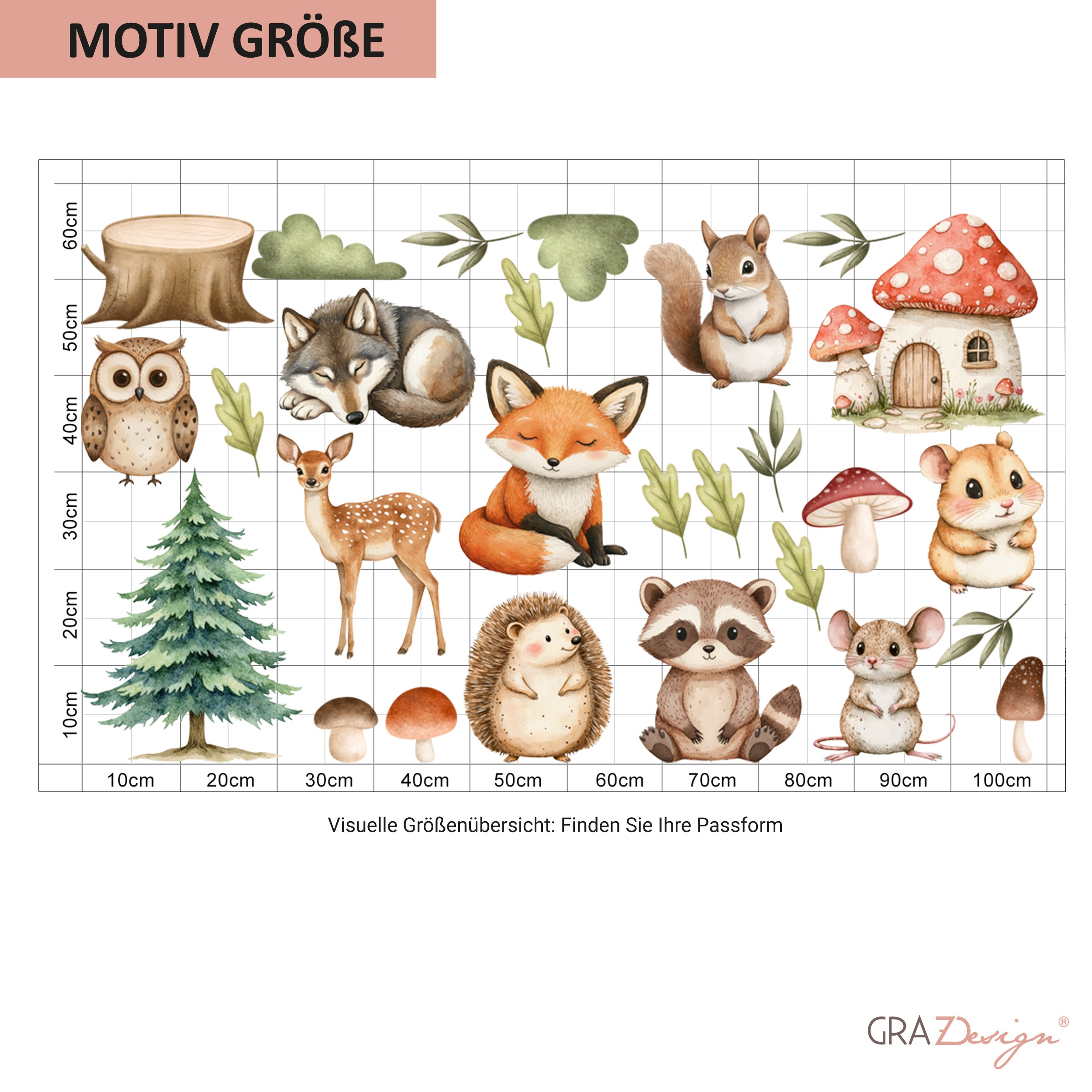 Wandtattoo Waldtiere