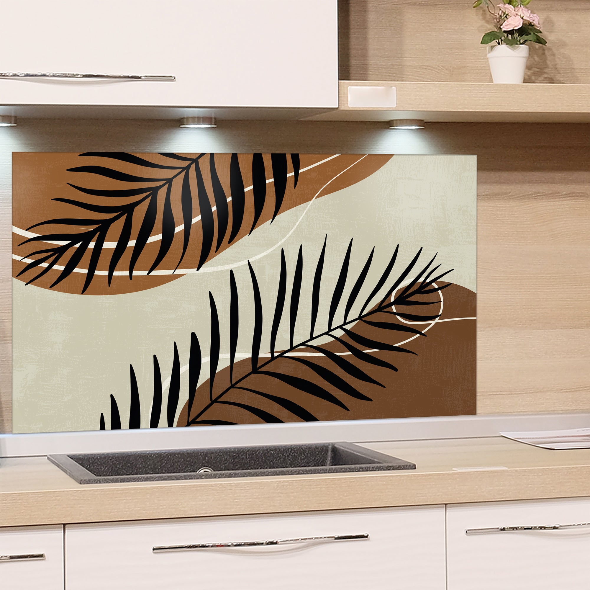 Spritzschutz mit Blattmotiv