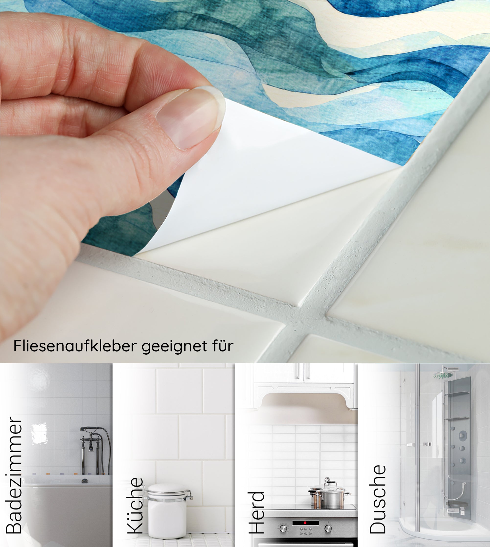 Fliesenaufkleber Wellenmuster