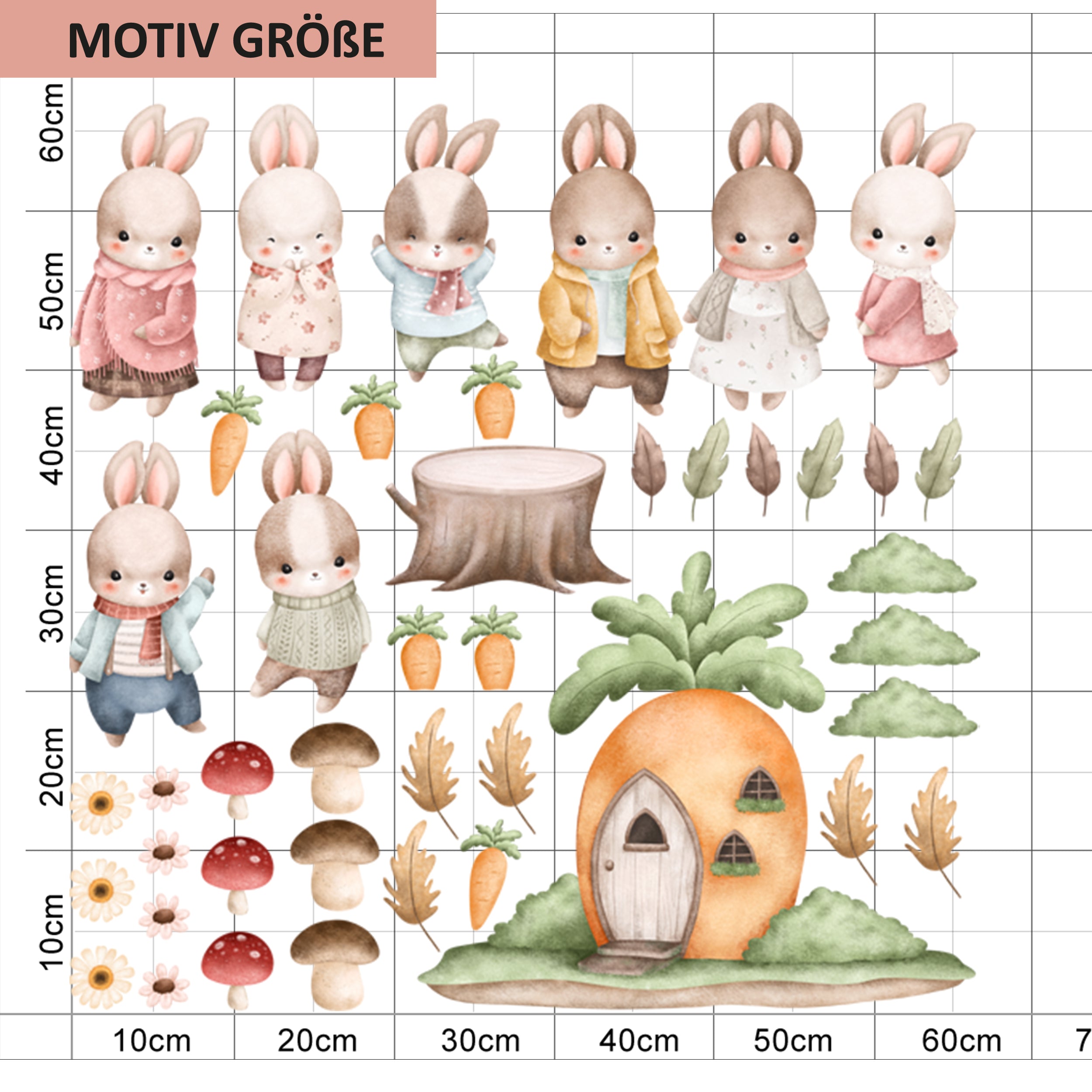 Wandtattoo Hasenfarm