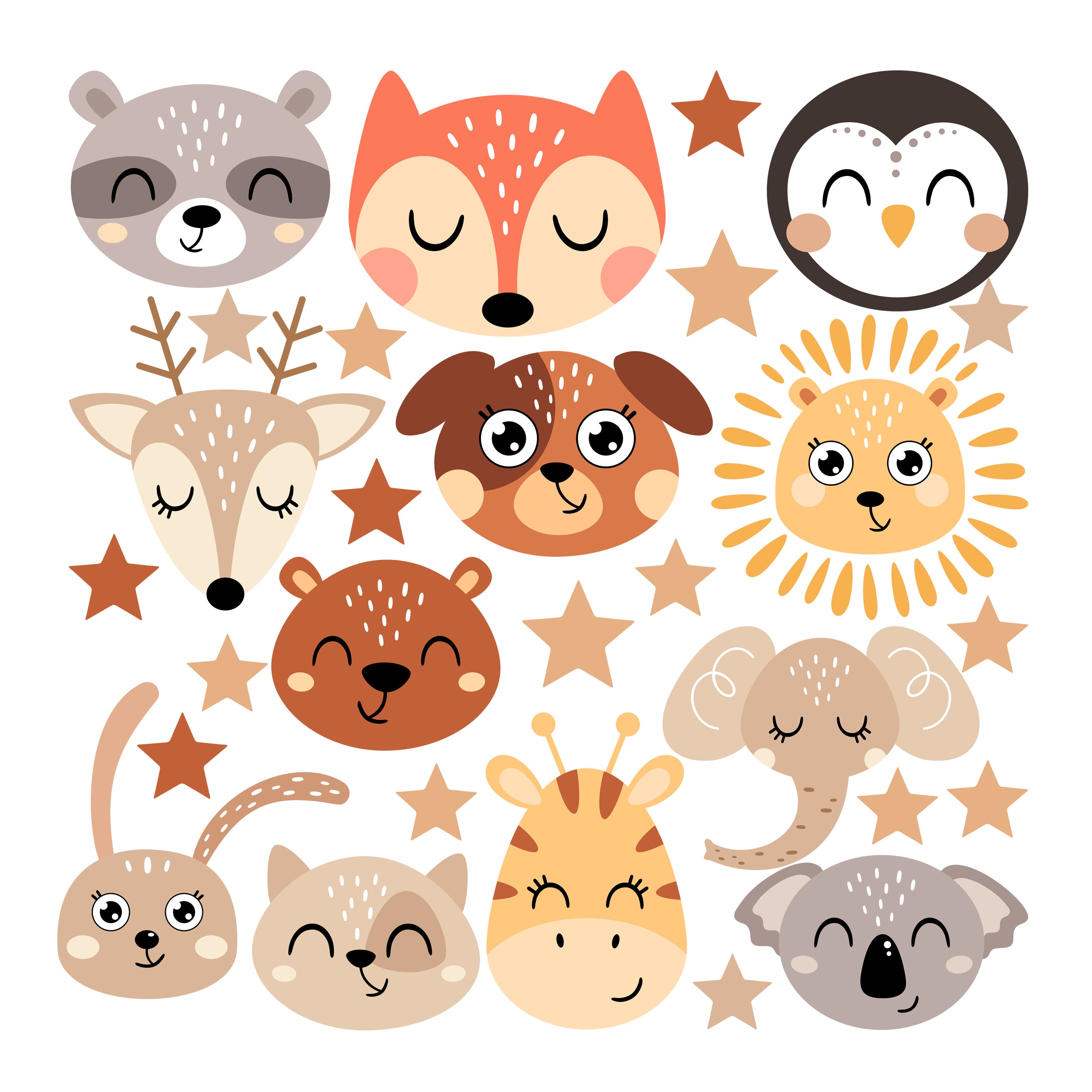 Wandtattoo Tiere Set