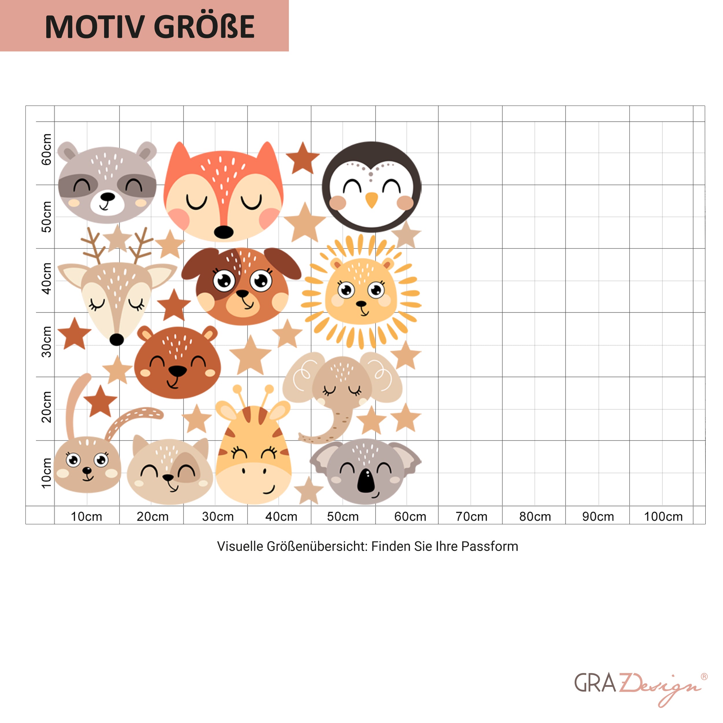 Wandtattoo Tiere Set