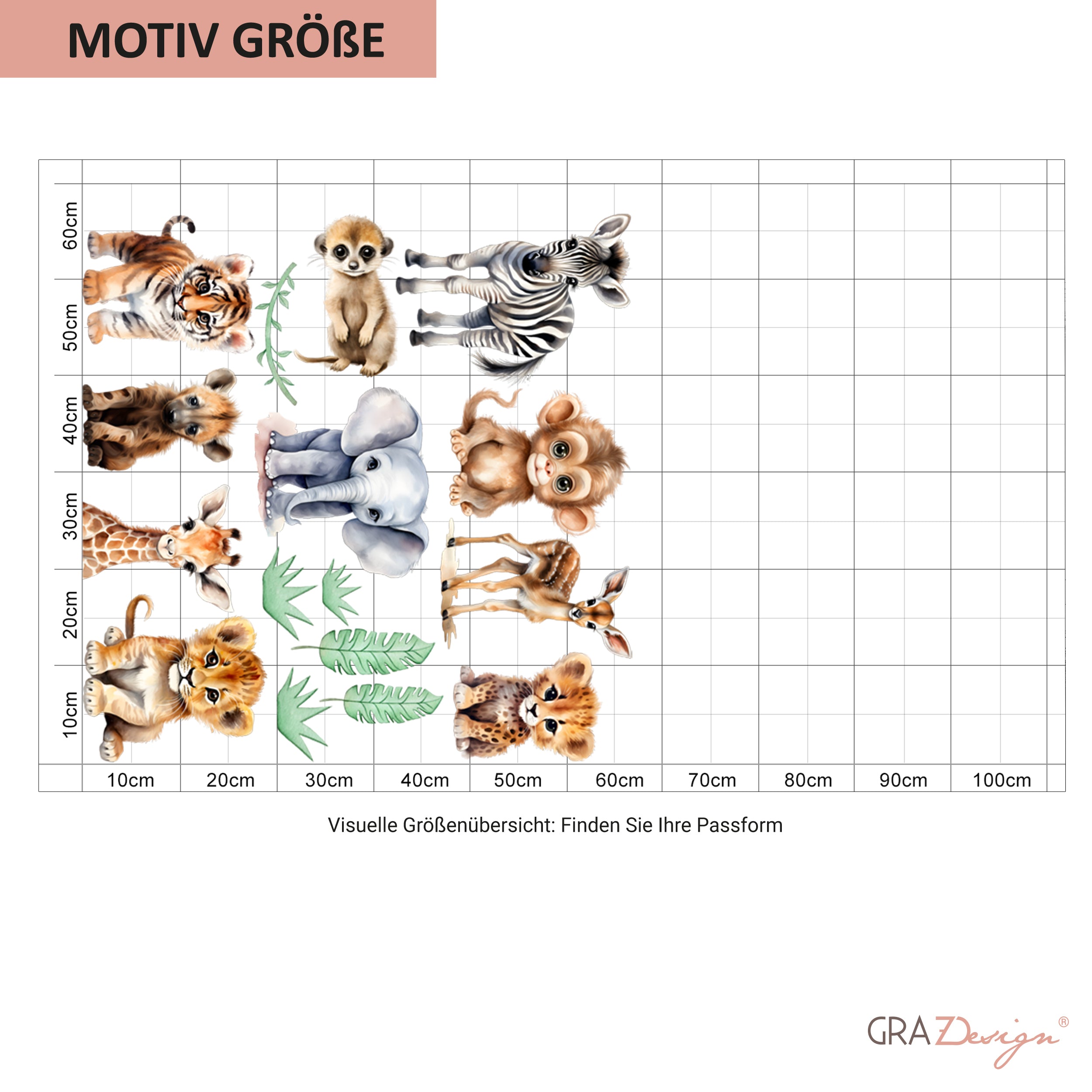 Wandtattoo Kinderzimmer mit süßen Tiermotiven