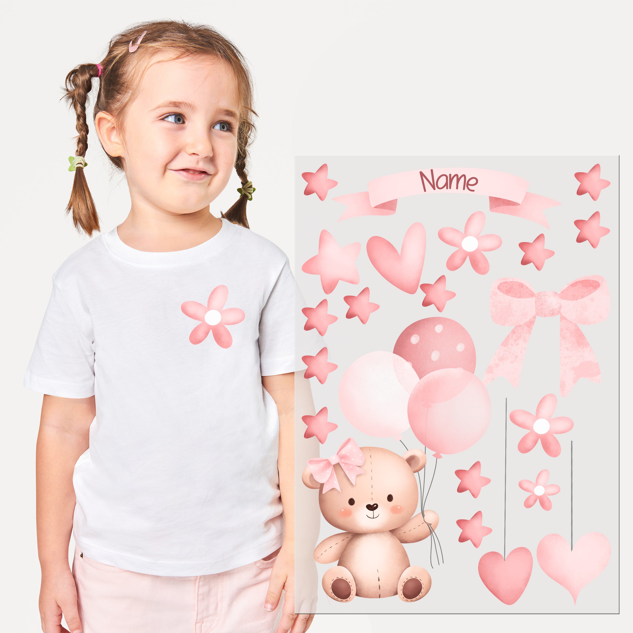 Bügelbild Set mit Bärchen und Blumen - Für fröhliche Kinderfeste